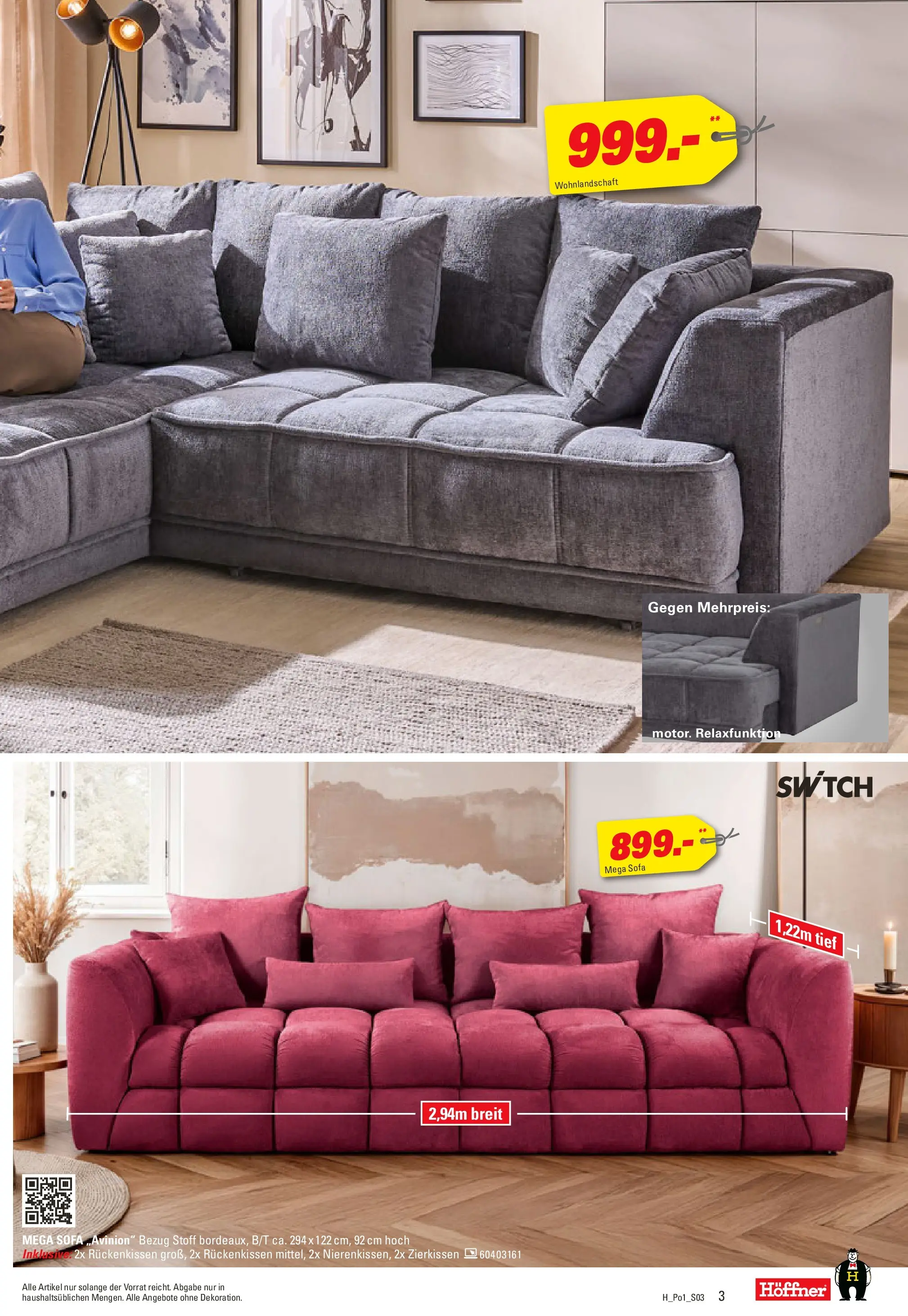 Höffner - Höffner: Möbelangebote (ab 23.12.2025) zum Blättern | Seite: 3 | Produkte: Wohnlandschaft, Sofa