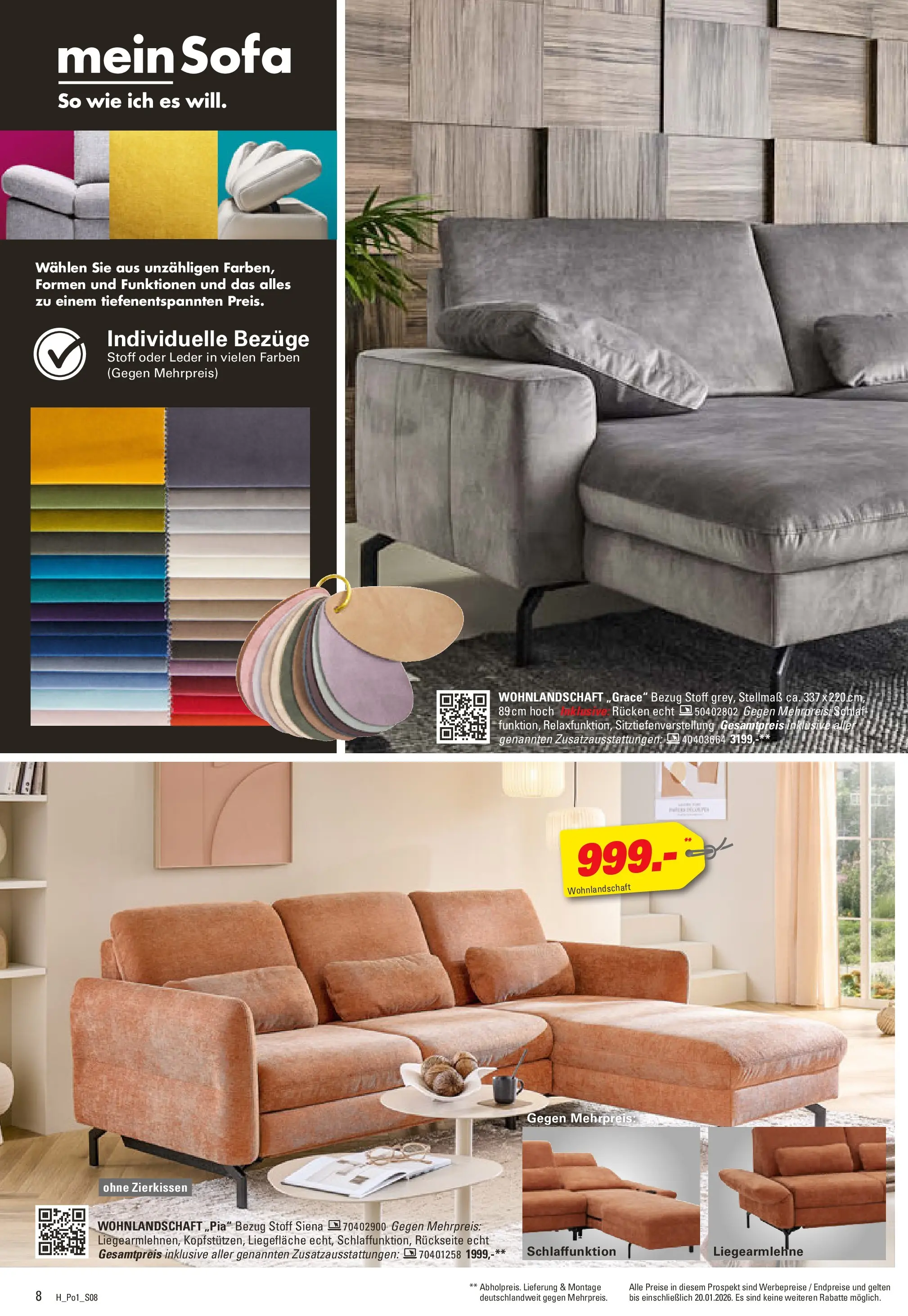 Höffner - Höffner: Möbelangebote (ab 23.12.2025) zum Blättern | Seite: 8 | Produkte: Wohnlandschaft, Sofa