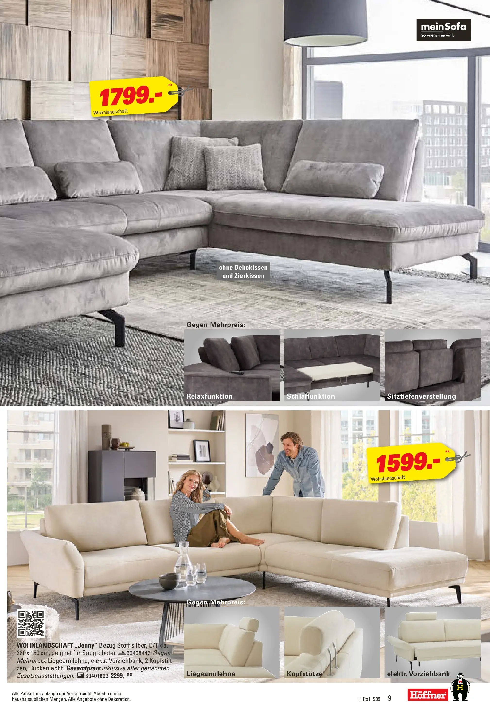 Höffner - Höffner: Möbelangebote (ab 23.12.2025) zum Blättern | Seite: 9 | Produkte: Wohnlandschaft, Sofa