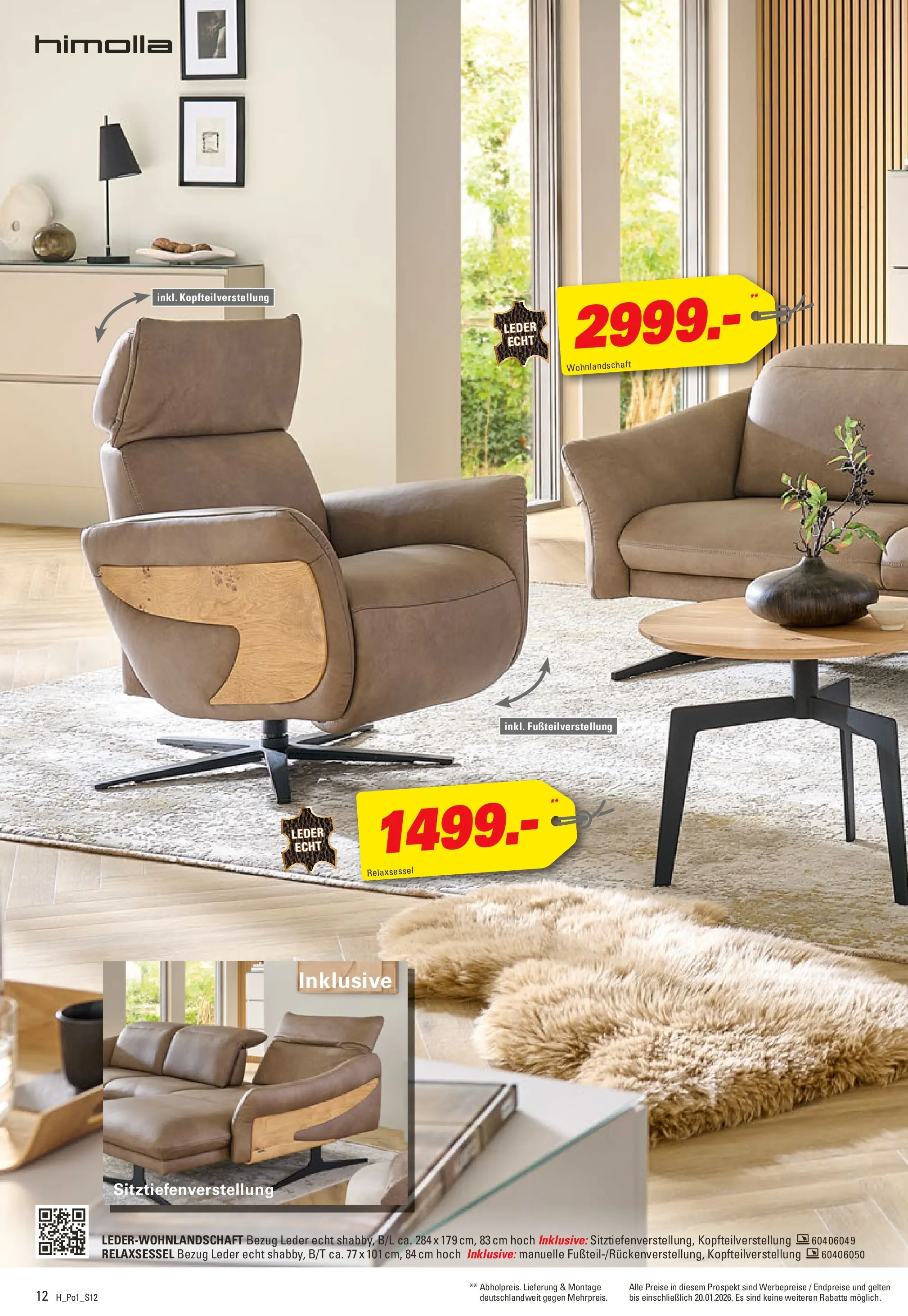 Höffner - Höffner: Möbelangebote (ab 23.12.2025) zum Blättern | Seite: 12 | Produkte: Wohnlandschaft, Relaxsessel