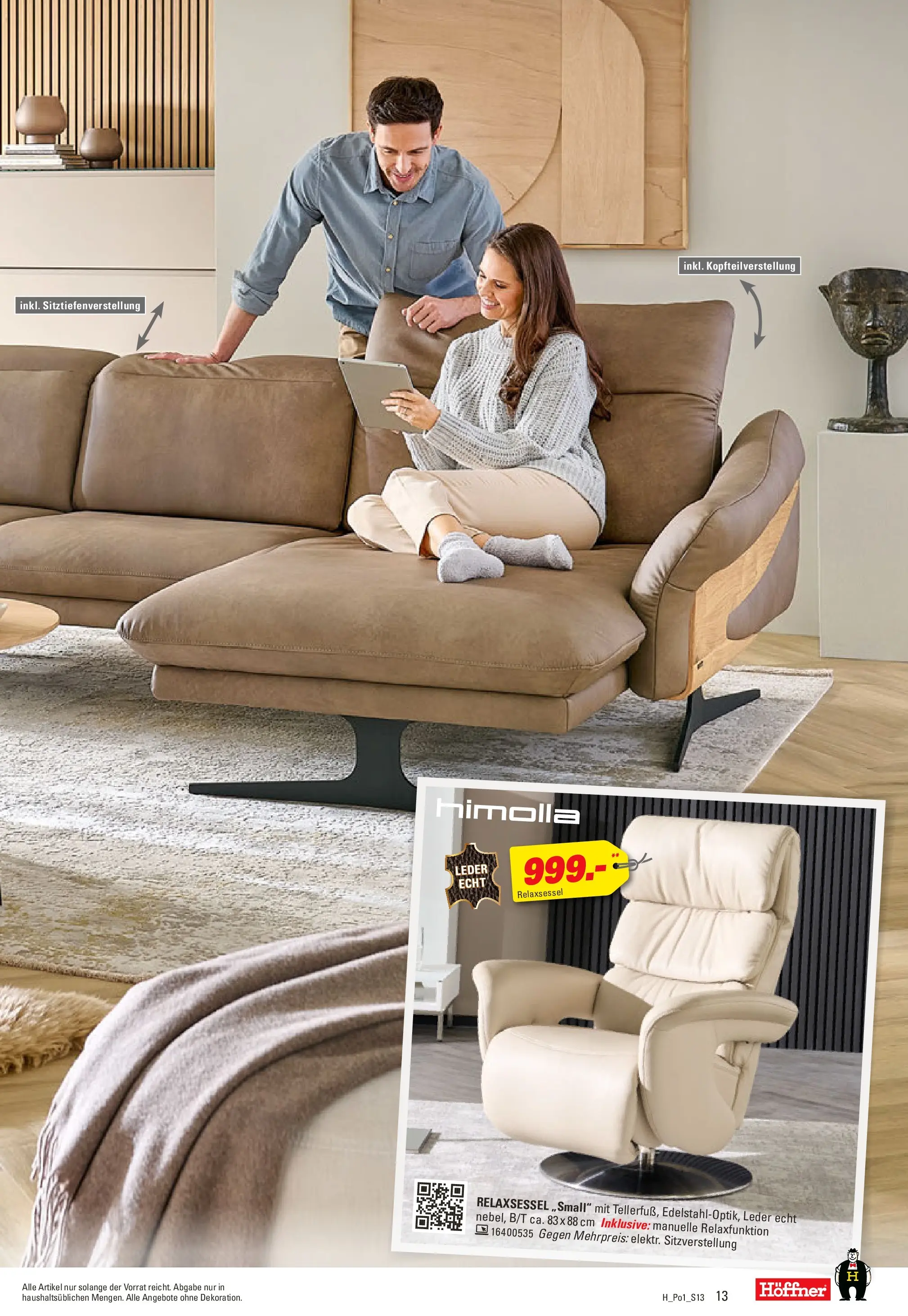Höffner - Höffner: Möbelangebote (ab 23.12.2025) zum Blättern | Seite: 13 | Produkte: Relaxsessel