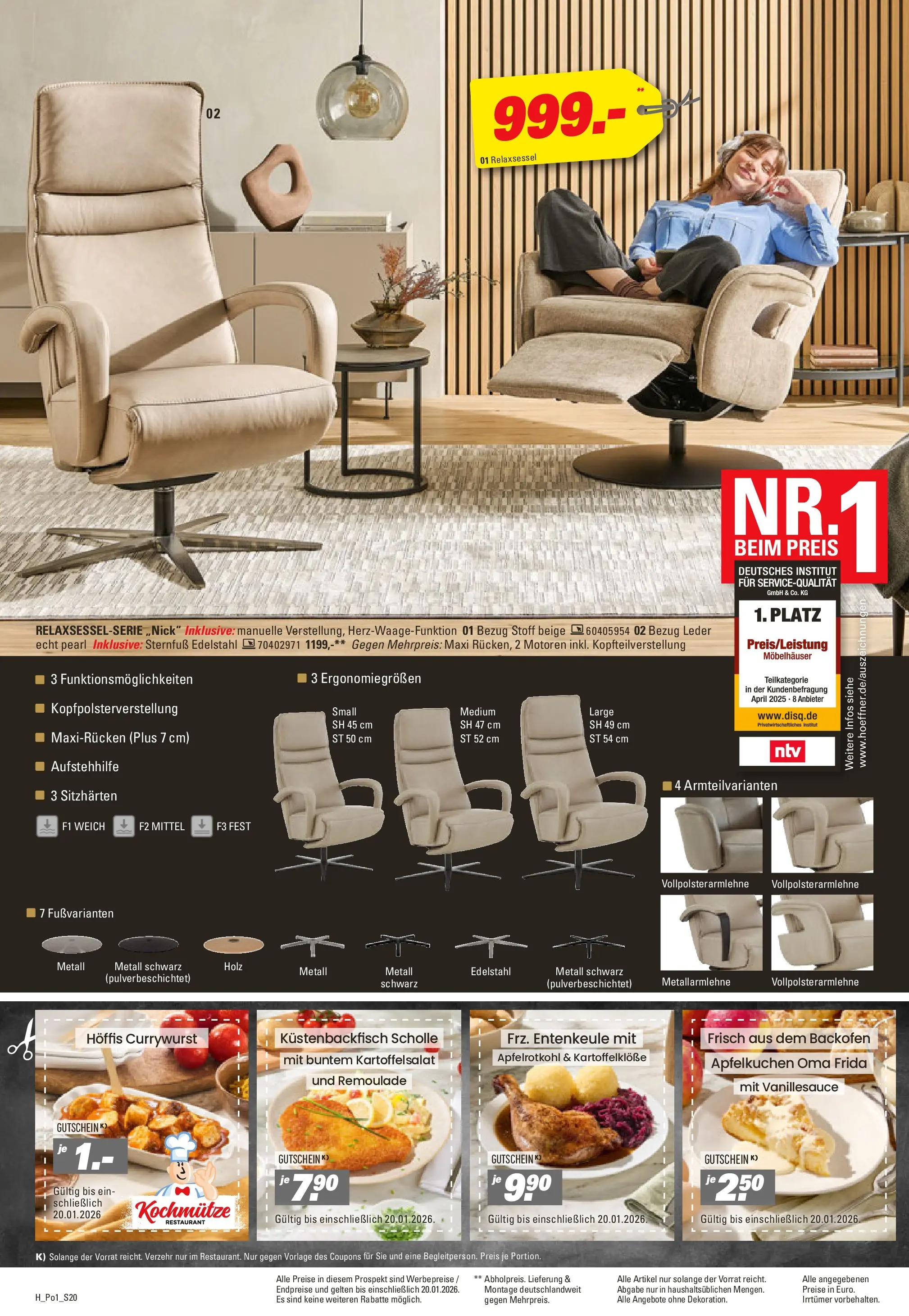 Höffner - Höffner: Möbelangebote (ab 23.12.2025) zum Blättern | Seite: 20 | Produkte: Relaxsessel, Backofen