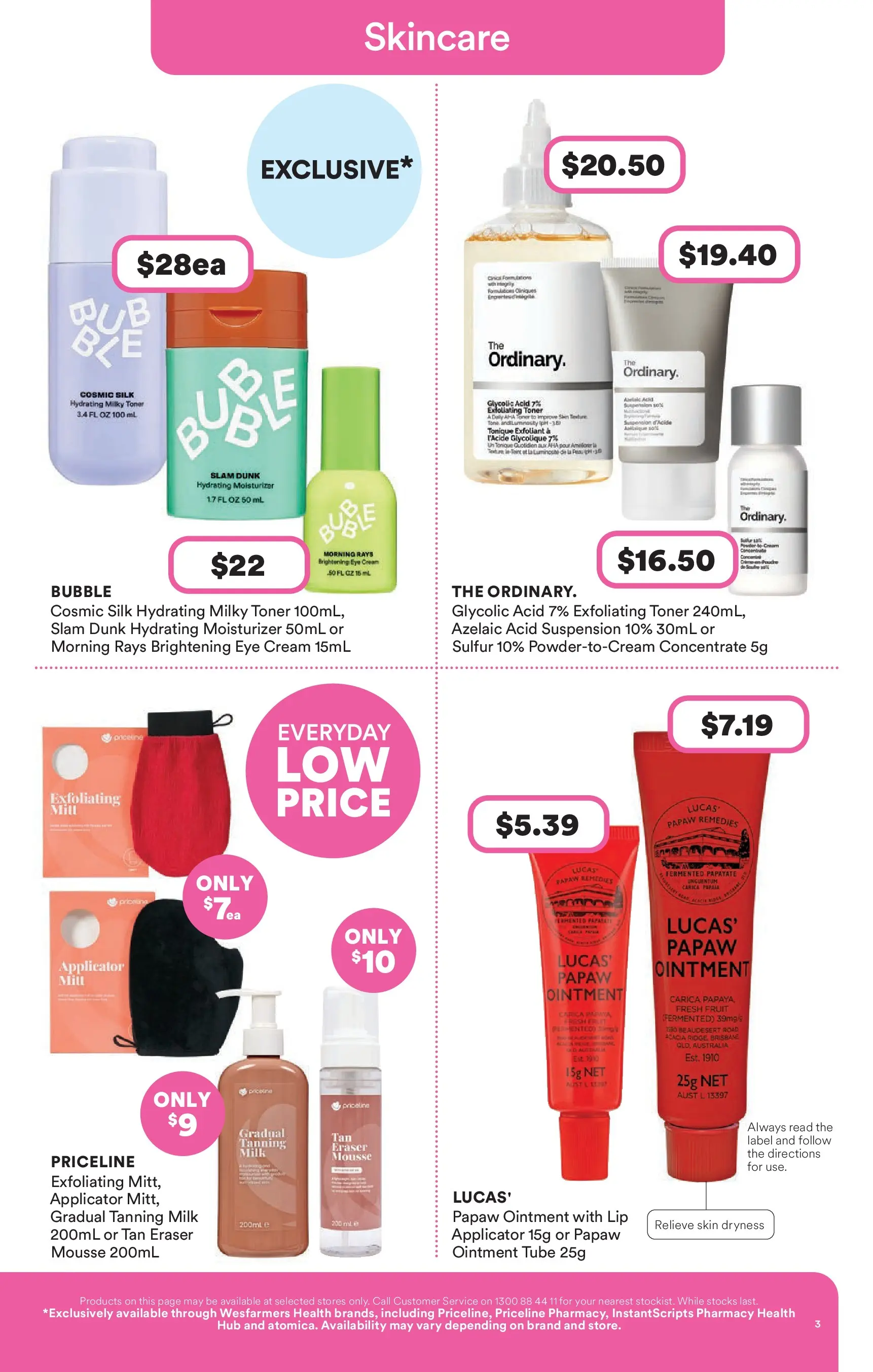 Priceline Pharmacy - Priceline Pharmacy Catalogue - 24/12/2025 > weekly / monthly specials | Page: 3 | Products: Milk, Cream, Dryness, Toner