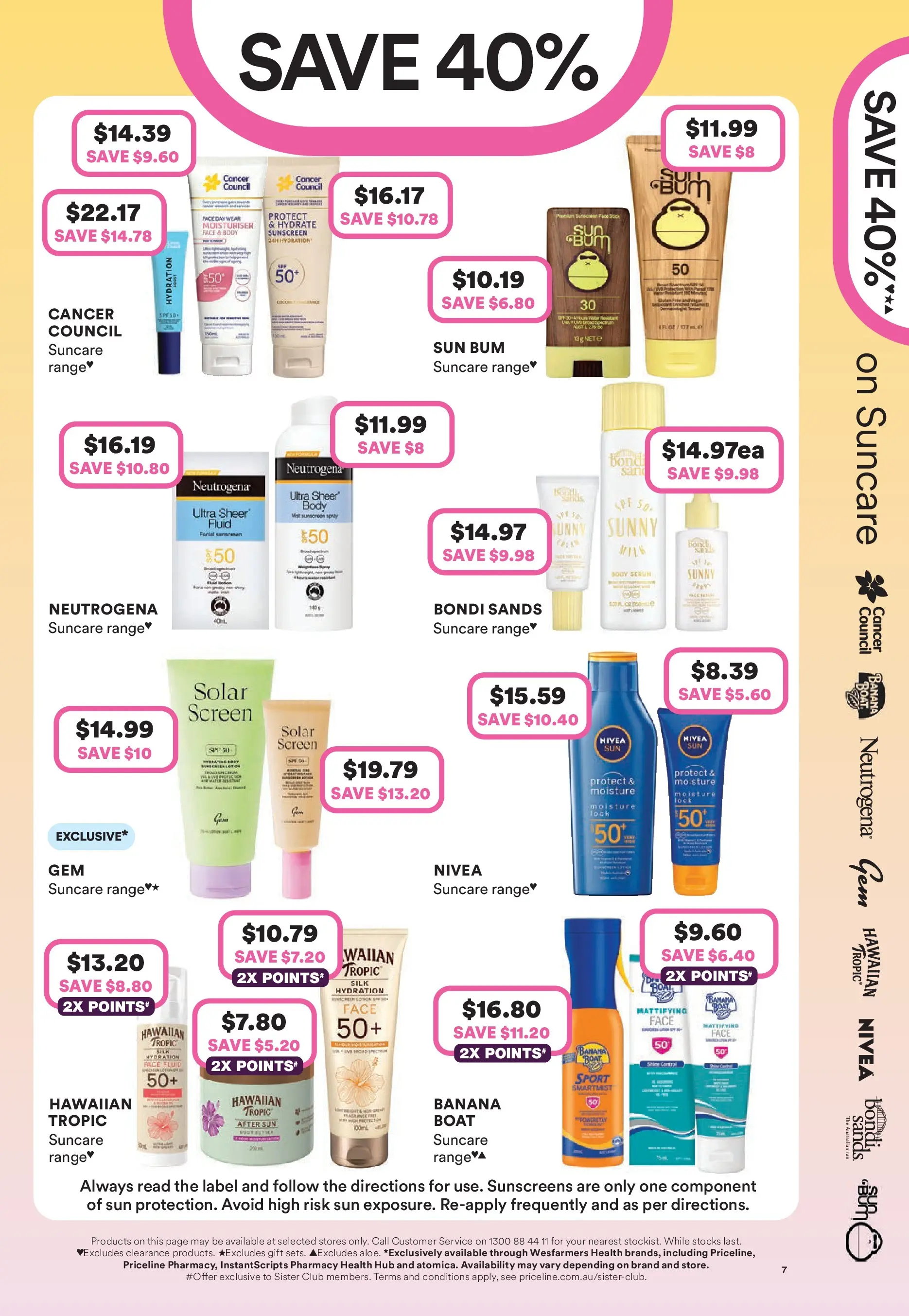 Priceline Pharmacy - Priceline Pharmacy Catalogue - 24/12/2025 > weekly / monthly specials | Page: 7 | Products: Sunscreen, Moisturiser, Screen