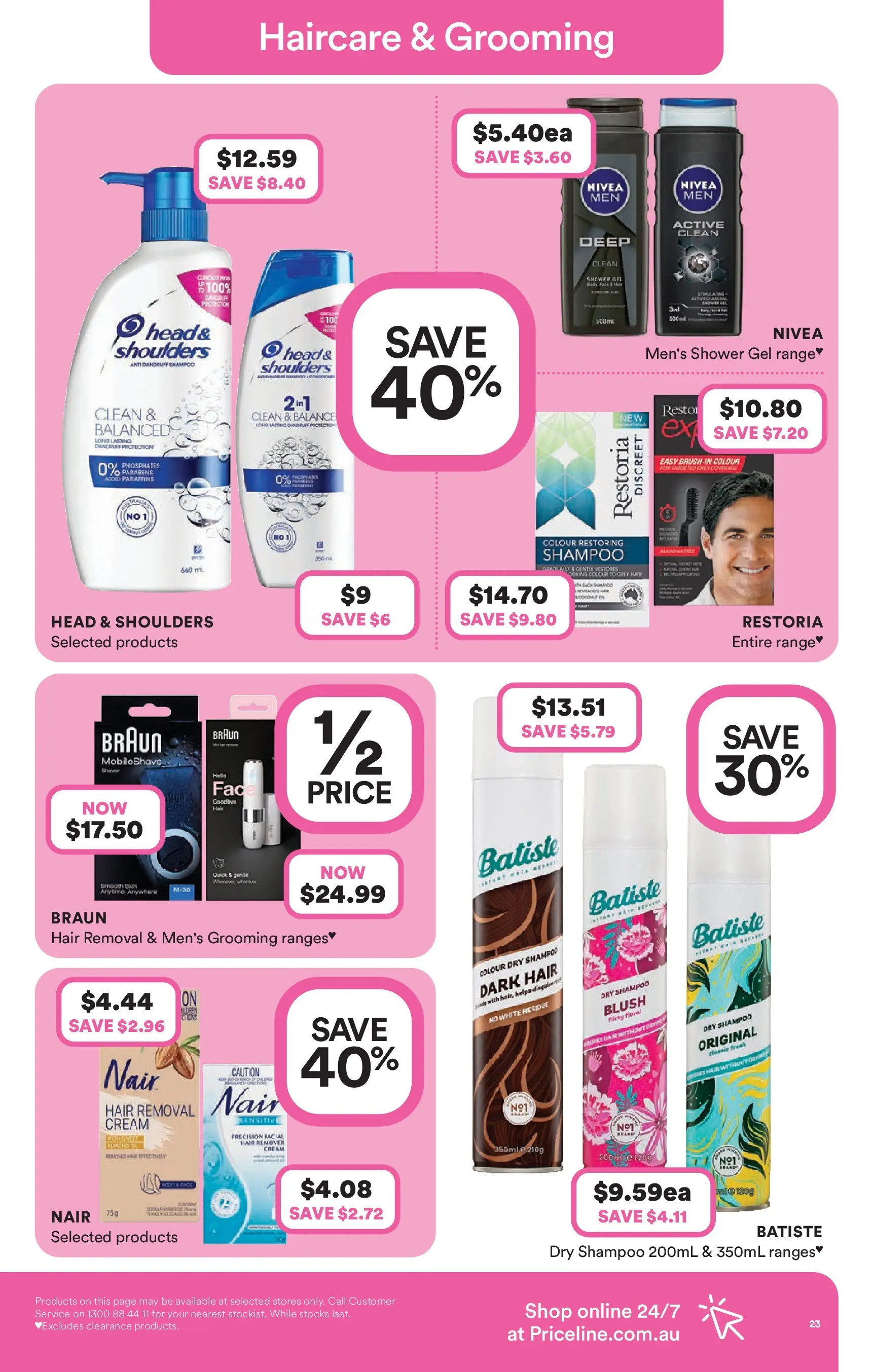 Priceline Pharmacy - Priceline Pharmacy Catalogue - 24/12/2025 > weekly / monthly specials | Page: 23 | Products: Blush, Shampoo, Cream, Hair removal