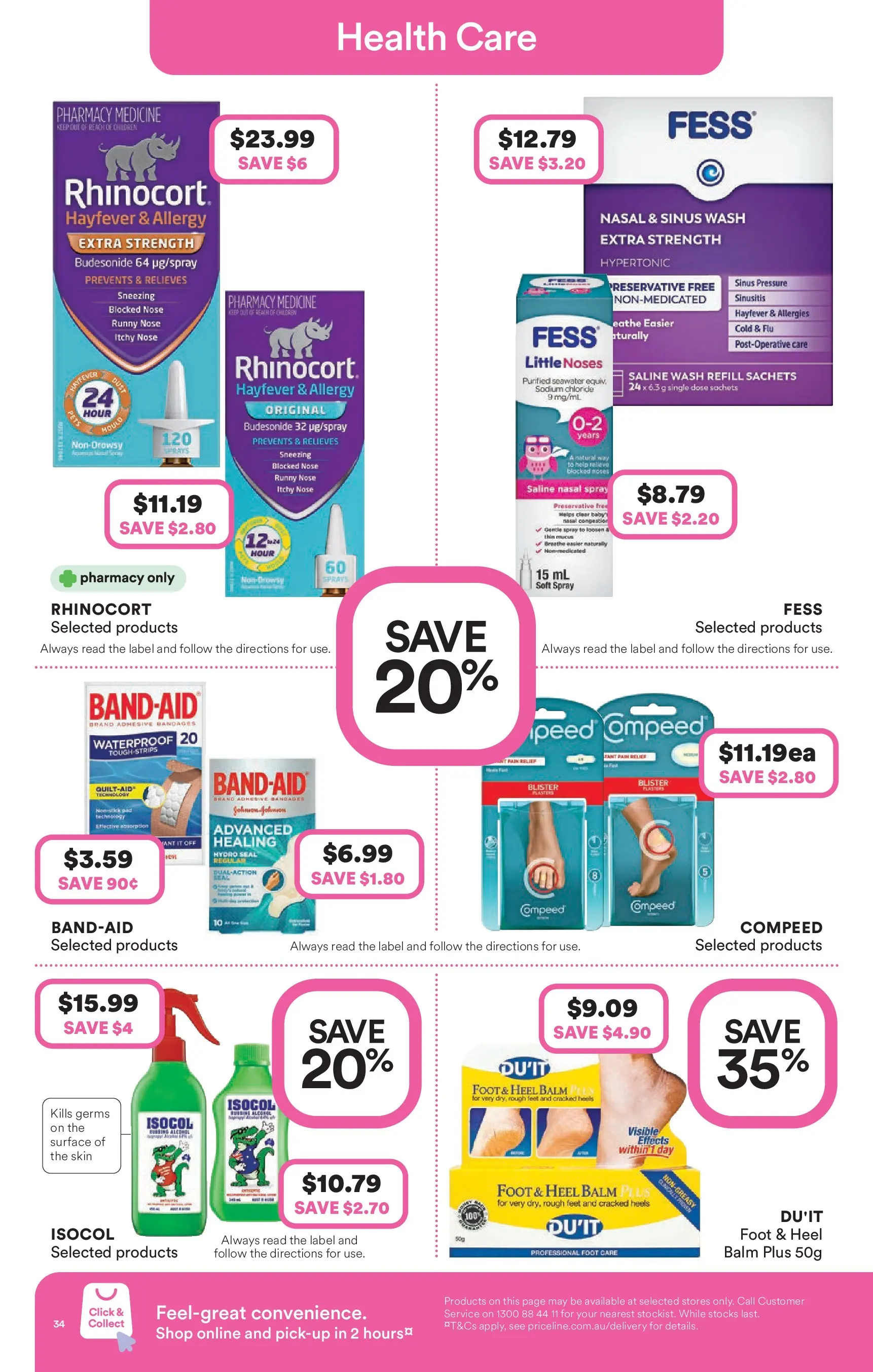Priceline Pharmacy - Priceline Pharmacy Catalogue - 24/12/2025 > weekly / monthly specials | Page: 34 | Products: Heels, Runny nose, Sinus, Allergy