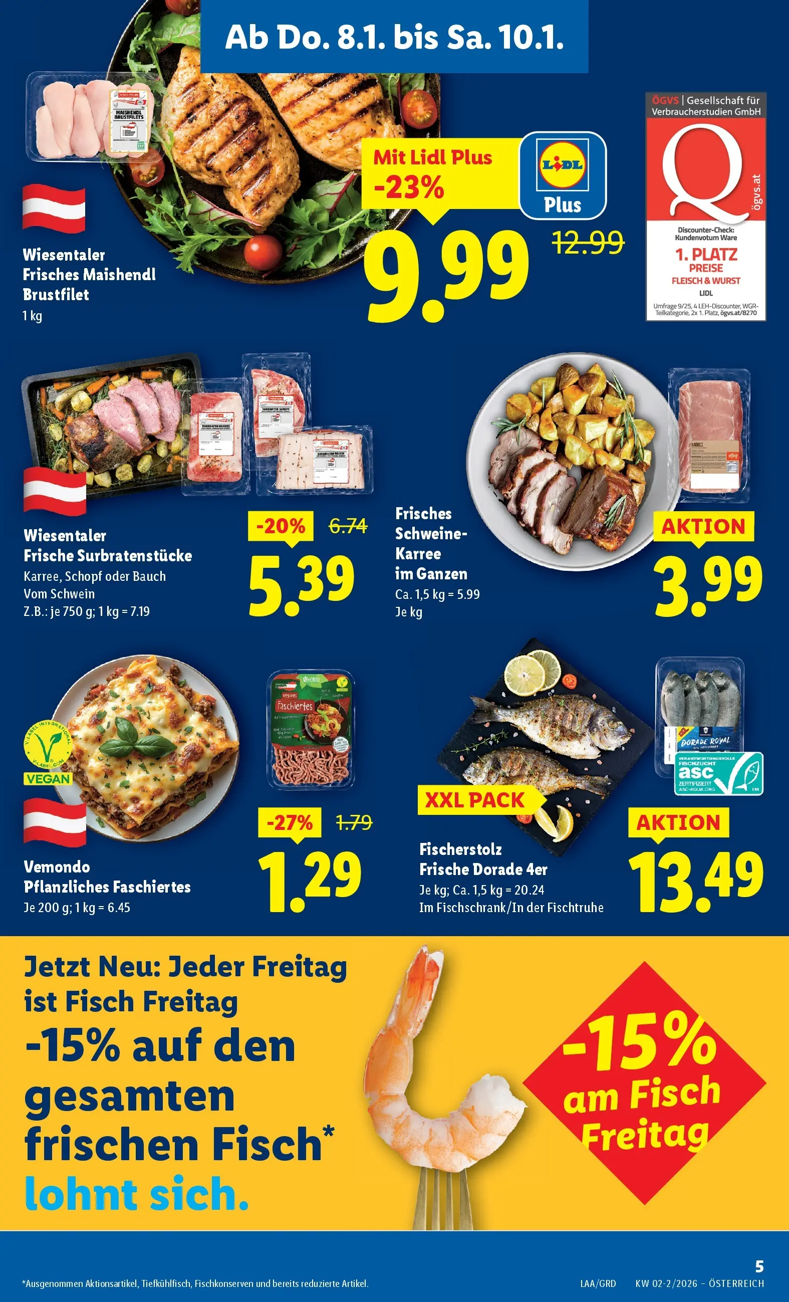 Lidl Flugblatt - Jenbach, Eferding, Dornbirn ab 08.01.2026 - Angebote ab donnerstag | Seite: 7 | Produkte: Wurst, Fisch