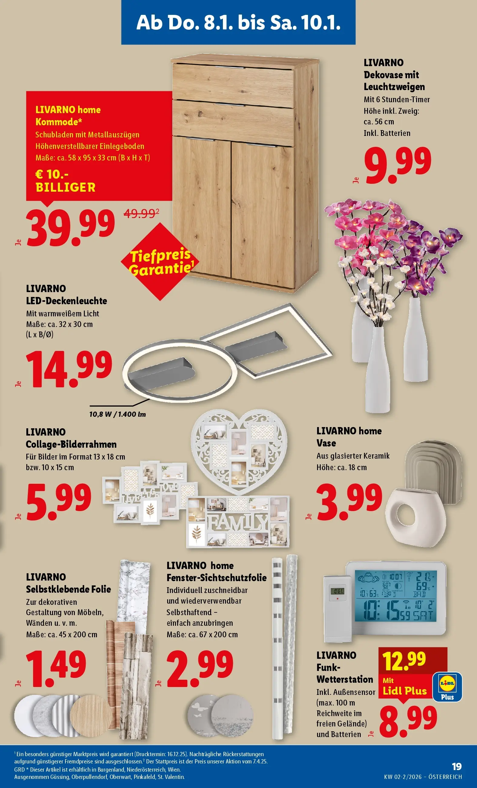 Lidl Flugblatt - Wien, Langenzersdorf, Zwettl ab 08.01.2026 - Angebote ab donnerstag | Seite: 21 | Produkte: Wetterstation, Vase