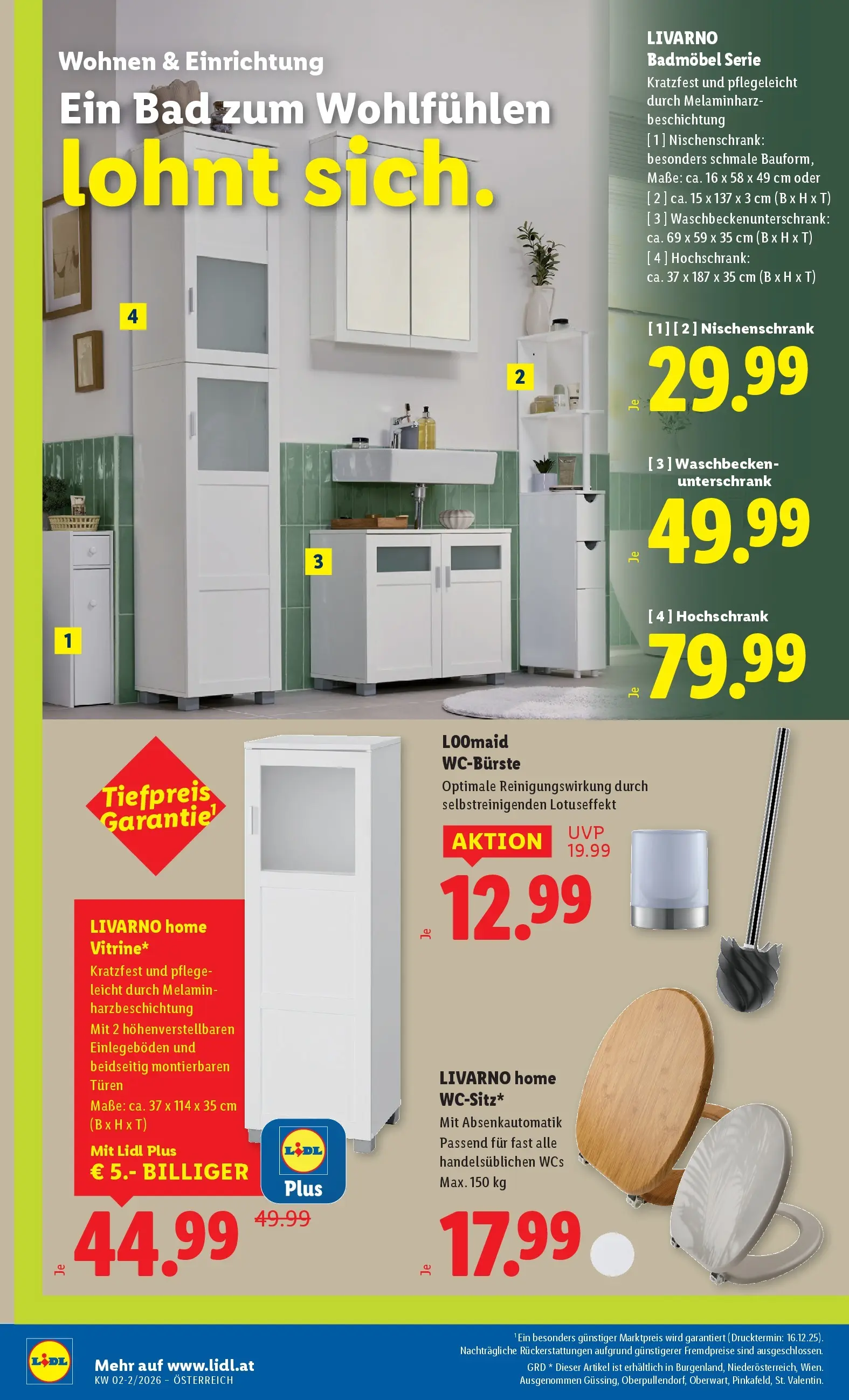 Lidl Flugblatt - Wien, Langenzersdorf, Zwettl ab 08.01.2026 - Angebote ab donnerstag | Seite: 22 | Produkte: Waschbecken, Bad