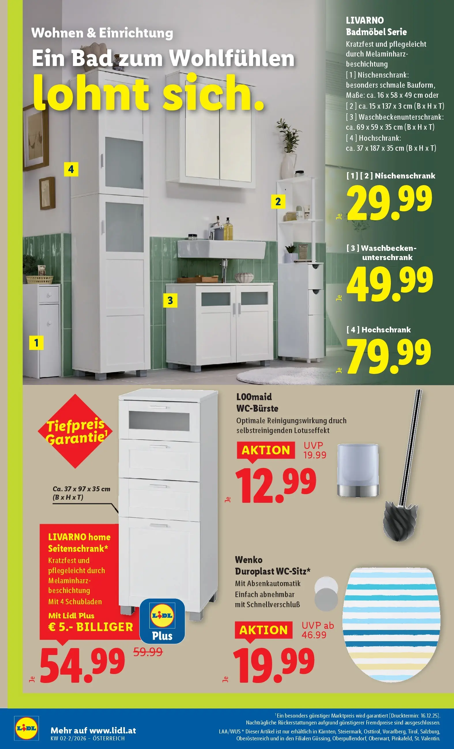 Lidl Flugblatt - Jenbach, Eferding, Dornbirn ab 08.01.2026 - Angebote ab donnerstag | Seite: 22 | Produkte: Waschbecken, Bad