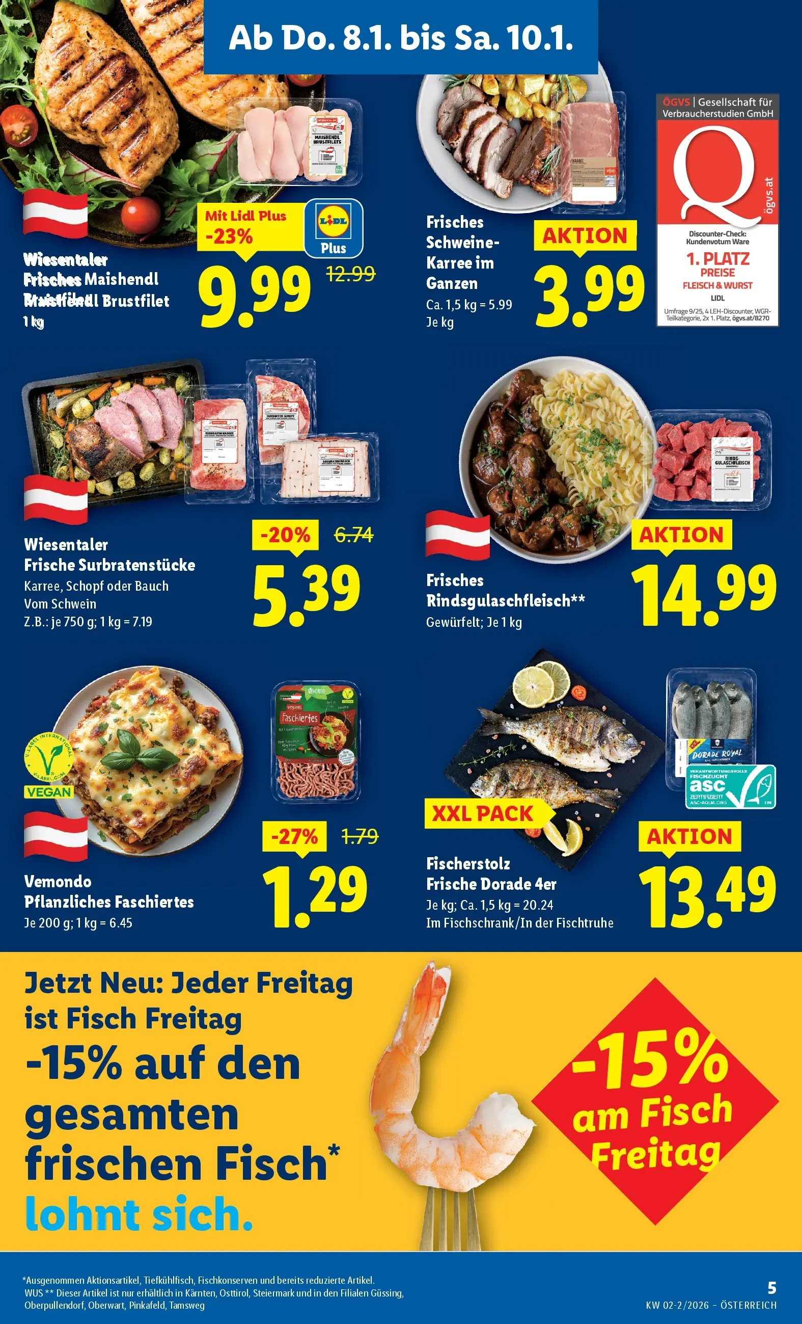 Lidl Flugblatt - Fohnsdorf, Neunkirchen, Graz ab 08.01.2026 - Angebote ab donnerstag | Seite: 7 | Produkte: Wurst, Fisch