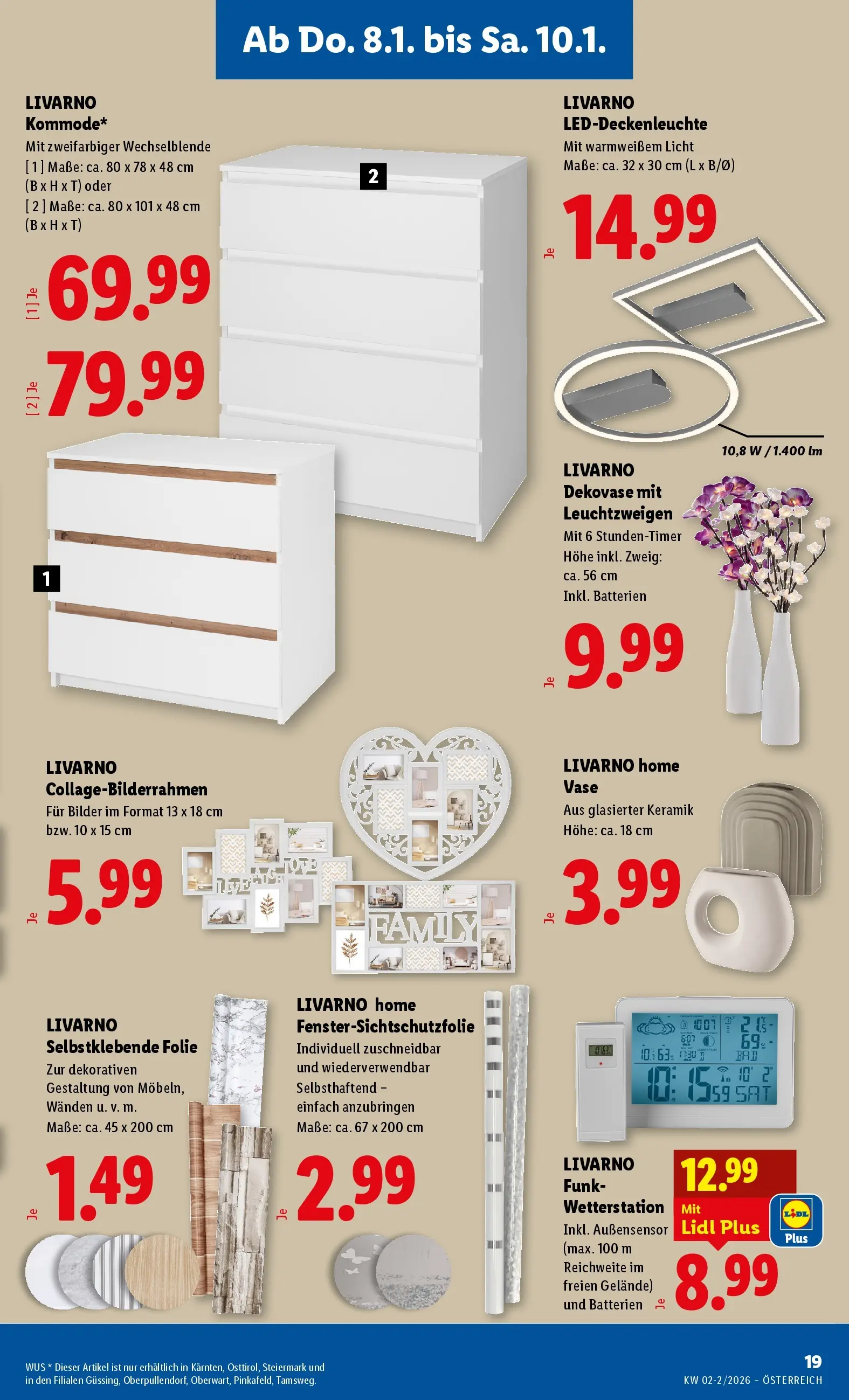 Lidl Flugblatt - Fohnsdorf, Neunkirchen, Graz ab 08.01.2026 - Angebote ab donnerstag | Seite: 21 | Produkte: Wetterstation, Vase