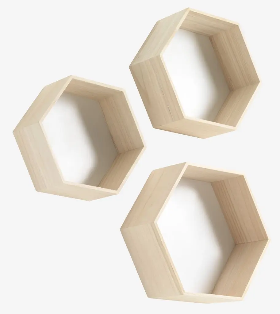 JYSK Rafturi perete ILBRO set 3 natur/alb