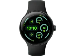 GOOGLE Pixel Watch 3 (LTE) 45 mm, Smartwatch Aluminium Fluorelastomer, 150-185 165-215 Obsidian