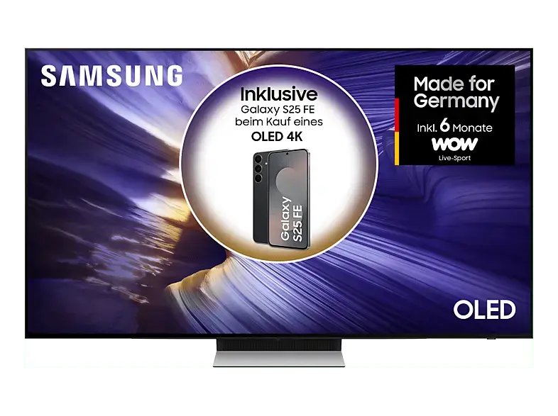 SAMSUNG OLED GQ77S90F 4K Vision AI Smart TV (Flat, 77 Zoll / 195 cm, UHD 4K, SMART TV)