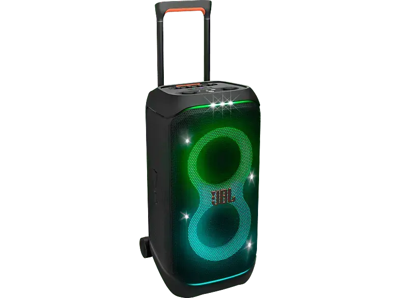 JBL PartyBox Stage 320 Tragbarer Partylautsprecher mit Rollen (2 x 6.5 Zoll (165 mm) Tieft&ouml;ner, 2 1 (25 Hochtonkalotten, Schwarz