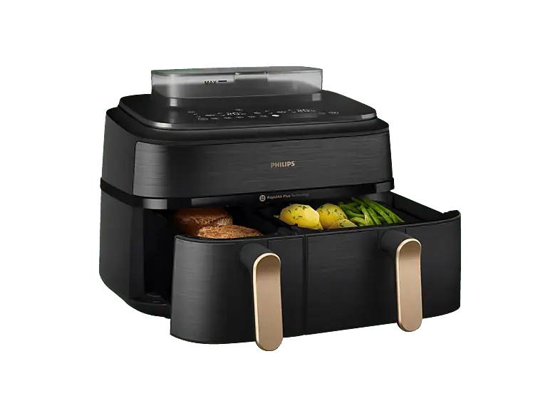 PHILIPS NA552/00 Steam Airfryer 5000 Series Dual Basket 9L Kapazit&auml;t (3L+6L) Dampfgarer & Hei&szlig;luftfritteuse