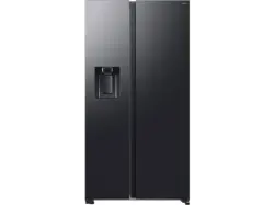 SAMSUNG RS70F65KEFEF Side-by-Side (640 l, E, 1784 mm hoch, Premium Black Steel)