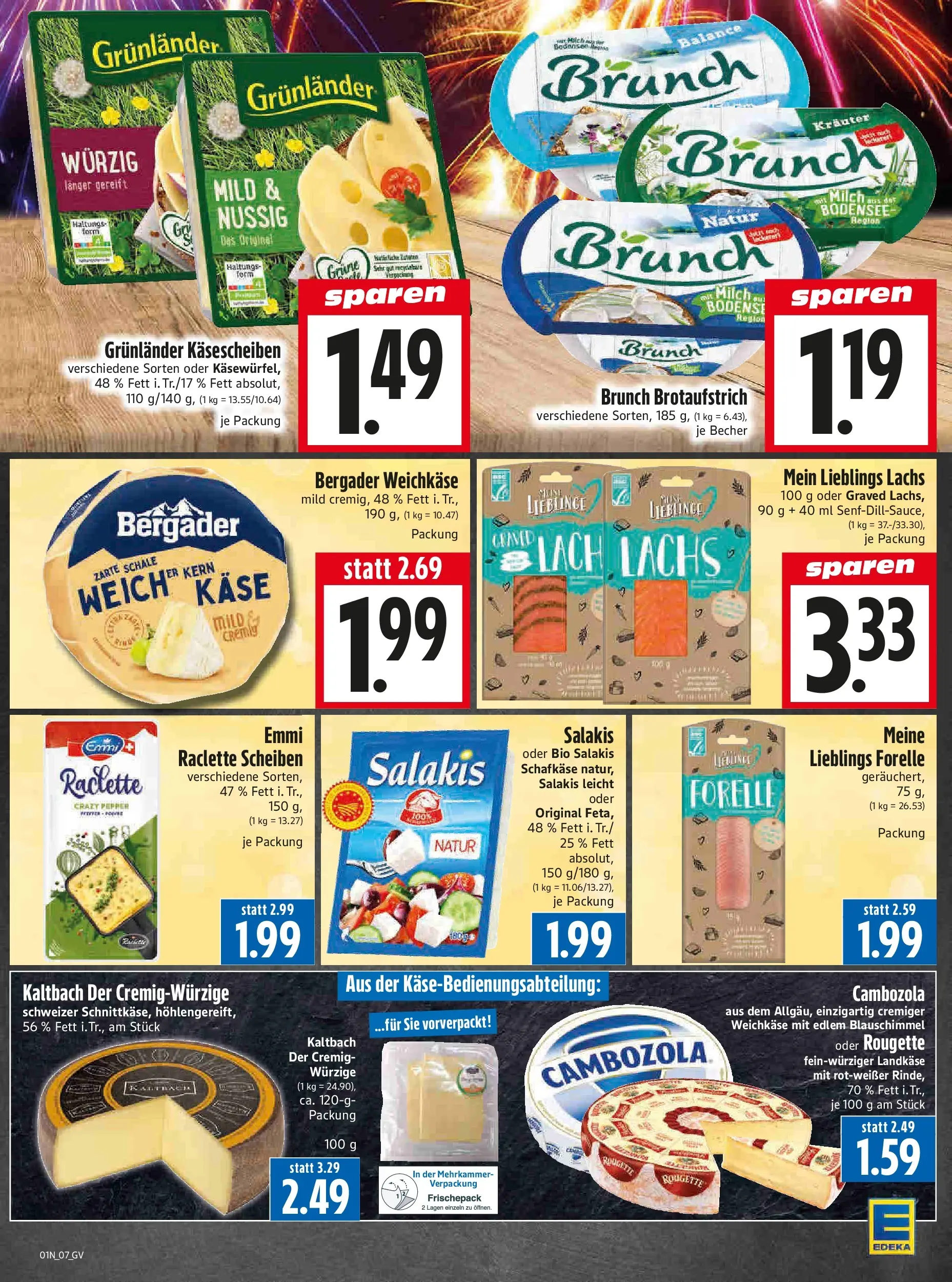 Entdecke - Edeka Hahner: Wochenangebote (ab 28.12.2025) zum Blättern | Seite: 9 | Produkte: Milch, Lachs, Grunlander, Salakis