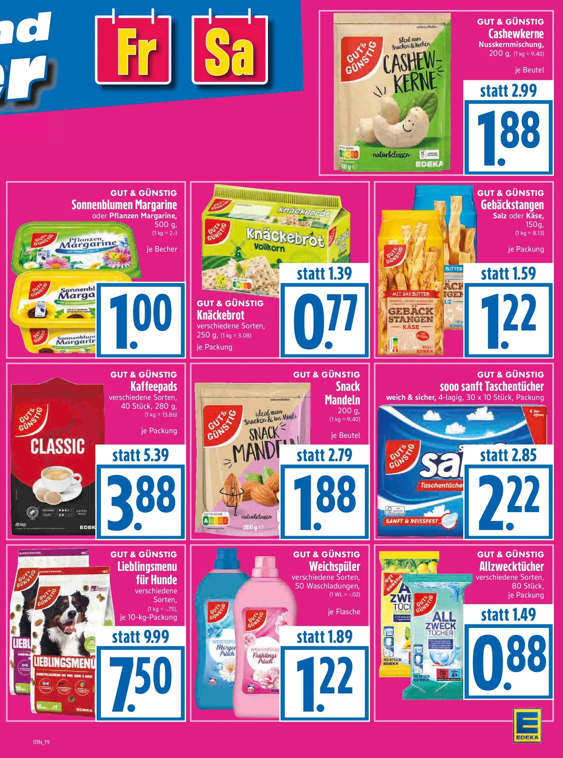 Entdecke - Edeka Hahner: Wochenangebote (ab 28.12.2025) zum Blättern | Seite: 21 | Produkte: Margarine, Butter, Käse, Weichspüler