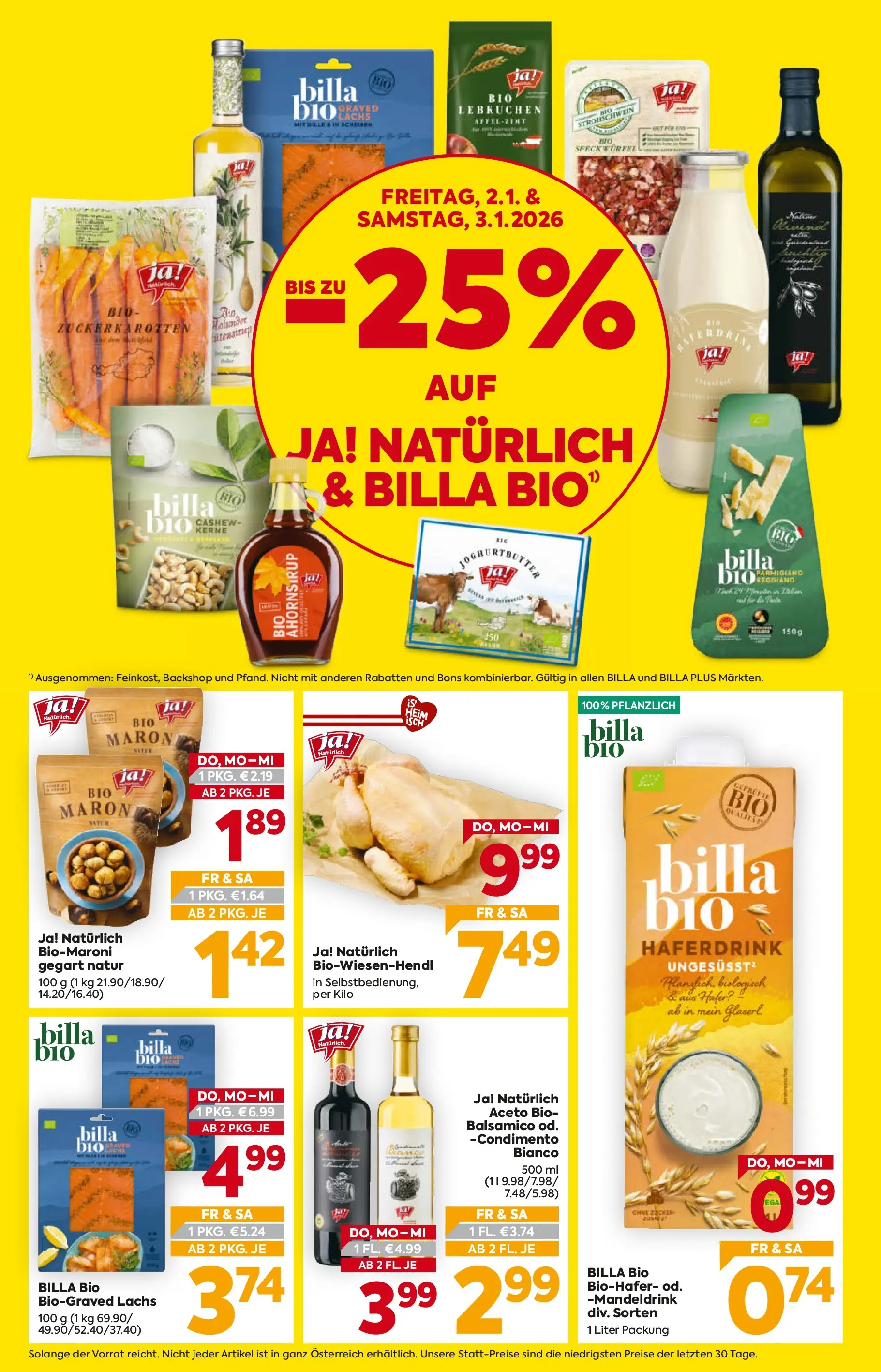 Billa - BILLA: Flugblatt gültig bei BILLA & BILLA PLUS ab 01.01.2026 - Angebote, Prospekt | Seite: 2 | Produkte: Zucker