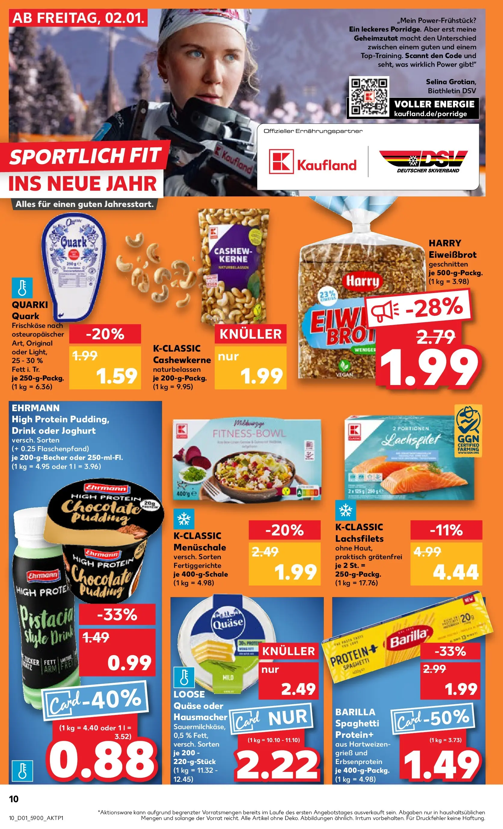 Prospekt Kaufland ab 01.01.2026 » Angebote Online zum Blättern | Seite: 10 | Produkte: Quark, Joghurt, Fertiggerichte, Brot