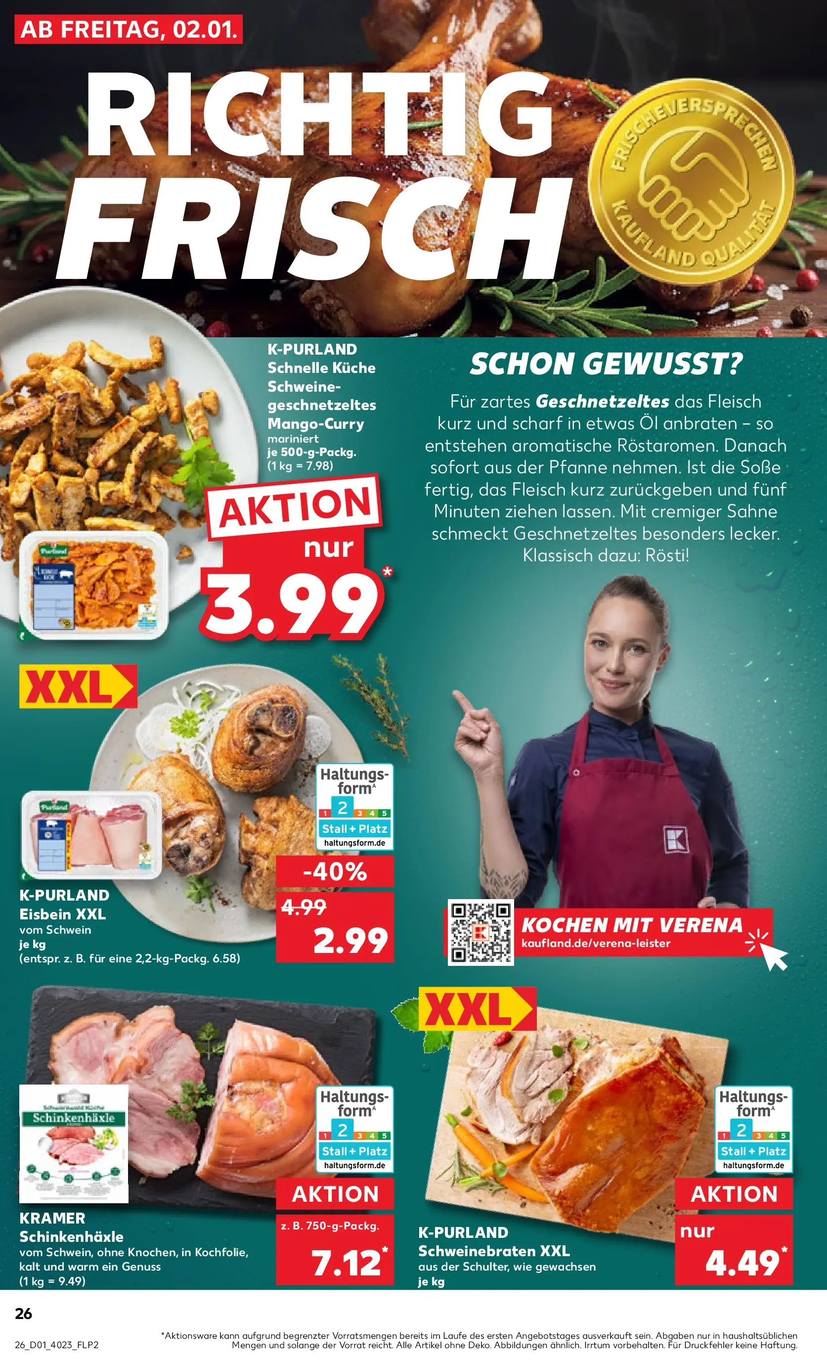 Prospekt Kaufland ab 01.01.2026 » Angebote Online zum Blättern | Seite: 26 | Produkte: Küche, Soße, Sahne, Fleisch