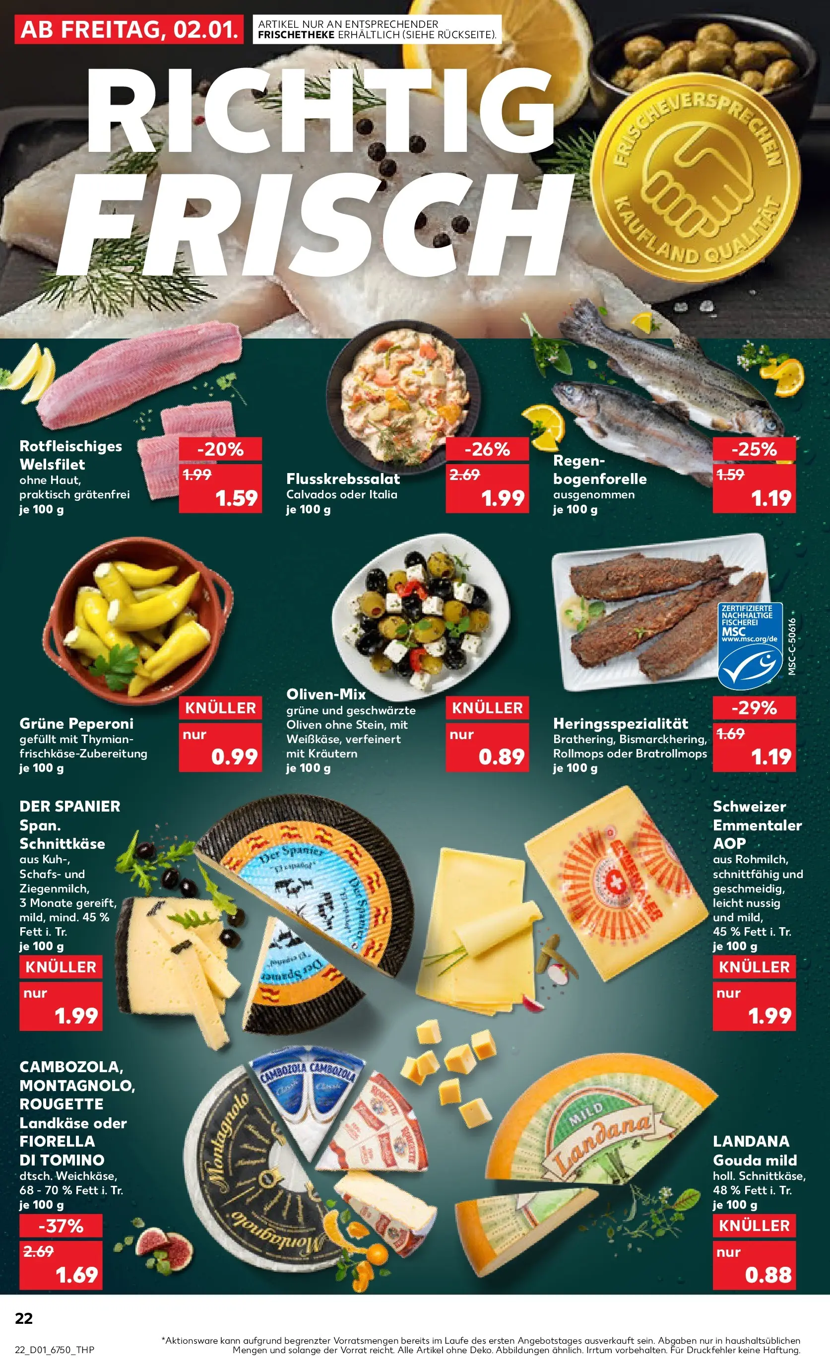 Prospekt Kaufland ab 01.01.2026 » Angebote Online zum Blättern | Seite: 22 | Produkte: Gouda