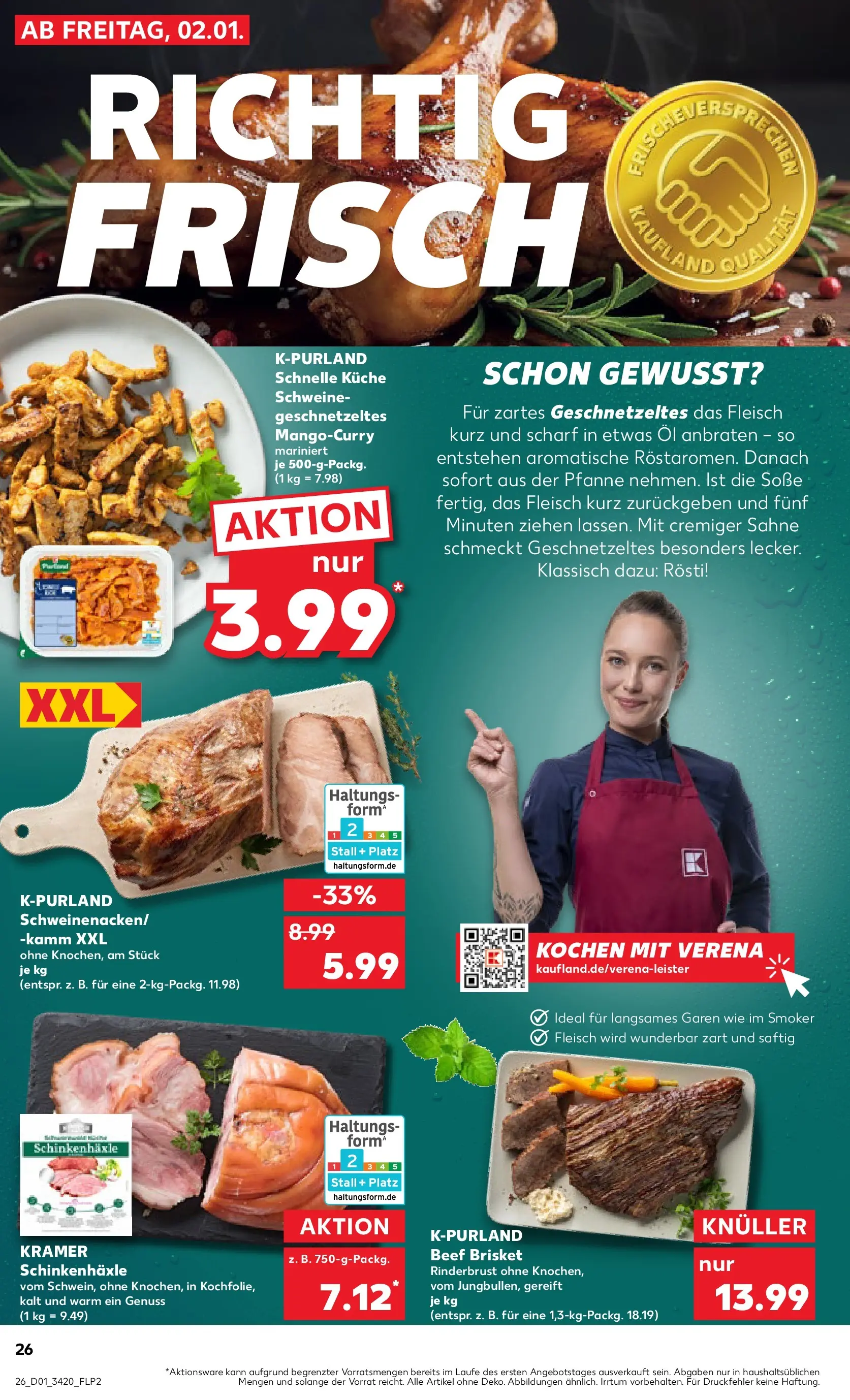 Prospekt Kaufland ab 01.01.2026 » Angebote Online zum Blättern | Seite: 26 | Produkte: Küche, Soße, Sahne, Fleisch