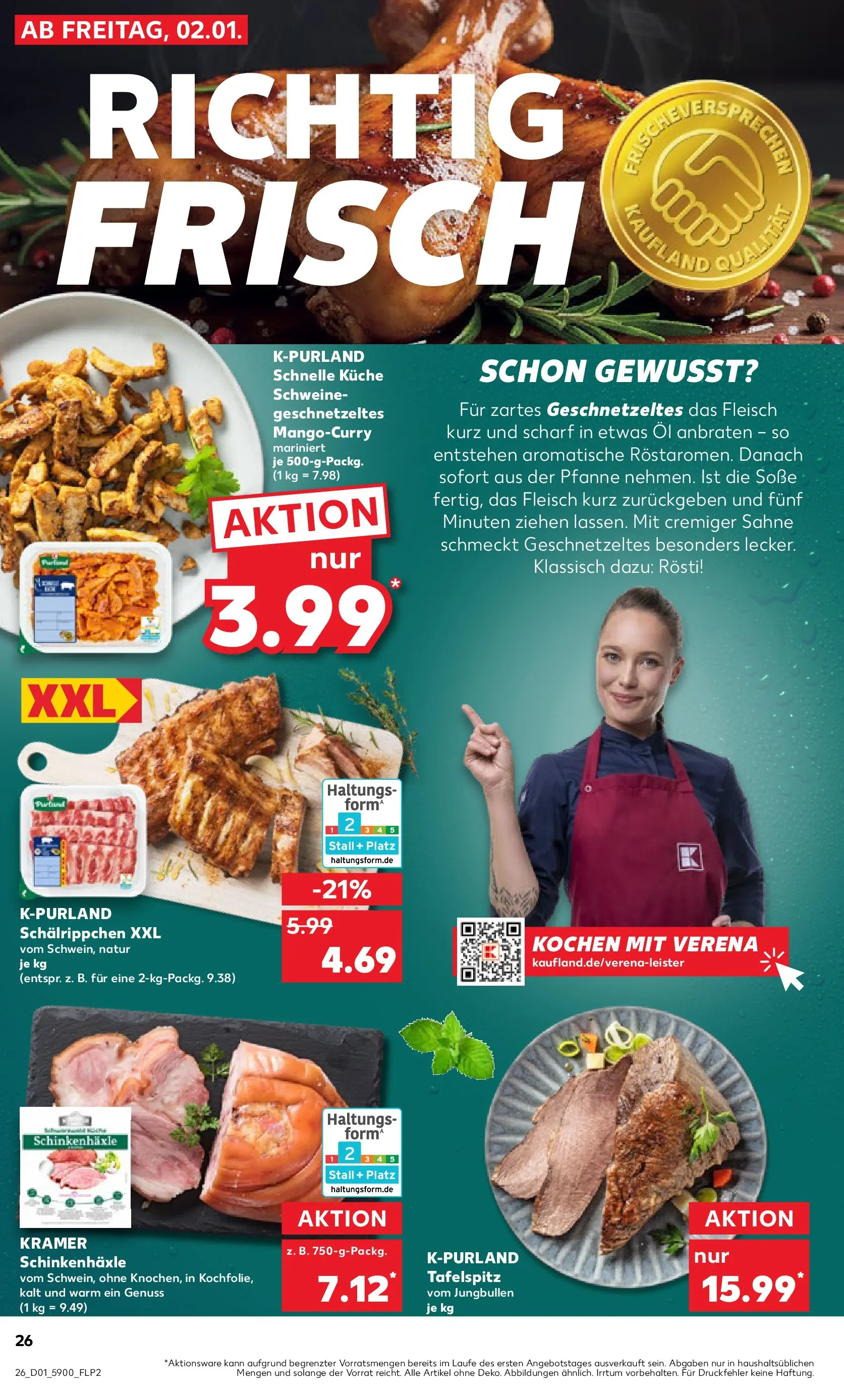Prospekt Kaufland ab 01.01.2026 » Angebote Online zum Blättern | Seite: 26 | Produkte: Tafelspitz, Küche, Soße, Sahne