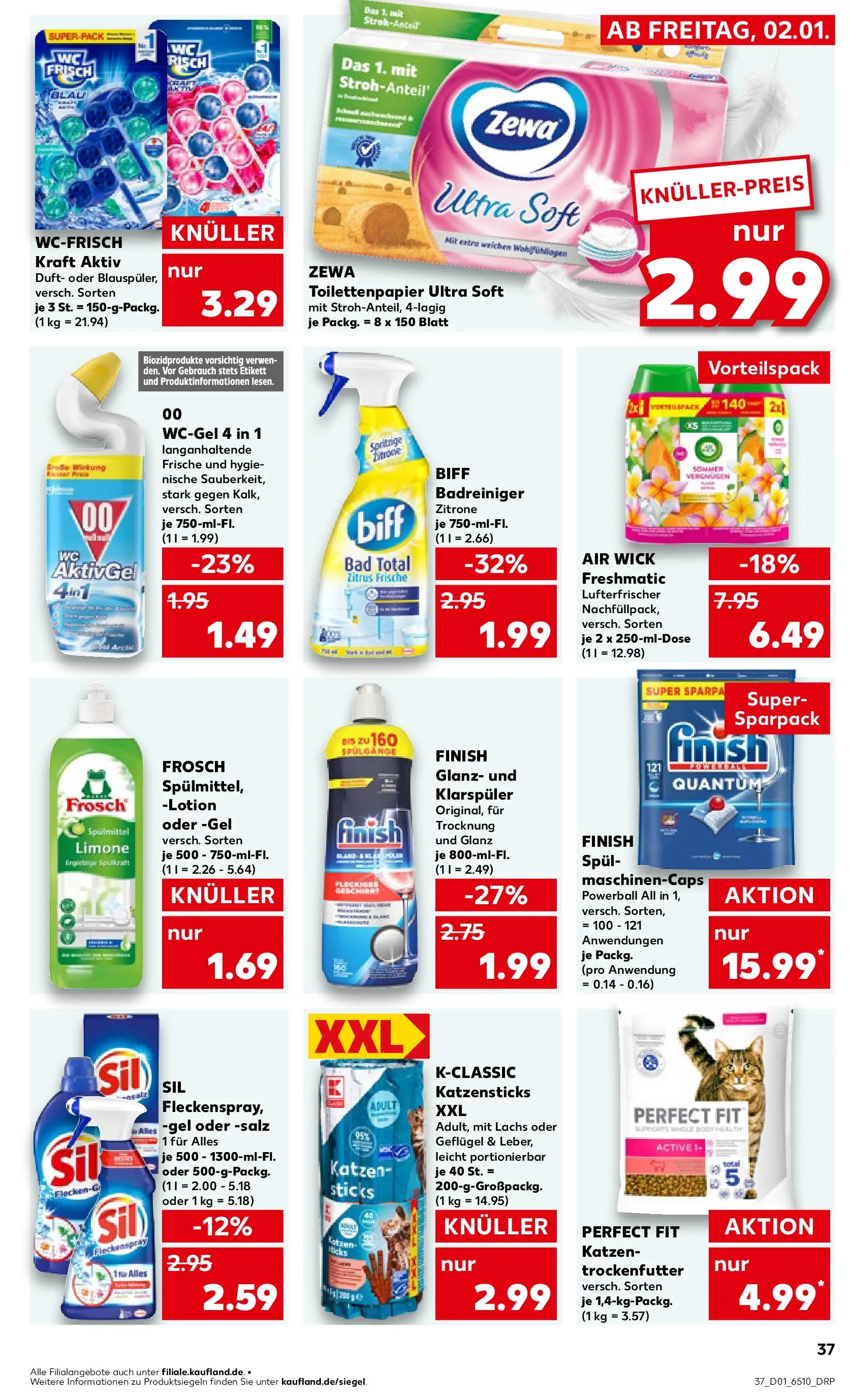 Prospekt Kaufland ab 01.01.2026 » Angebote Online zum Blättern | Seite: 37 | Produkte: Zewa, Finish, Salz, Toilettenpapier