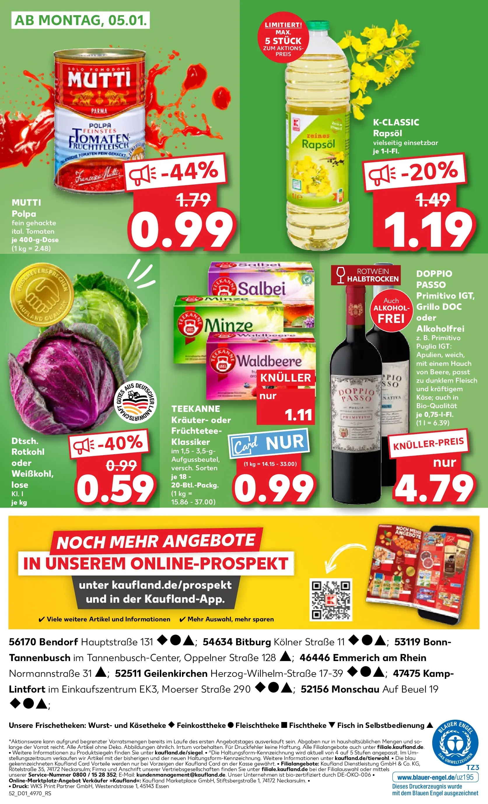Prospekt Kaufland ab 01.01.2026 » Angebote Online zum Blättern | Seite: 52 | Produkte: Rotwein halbtrocken, Wurst, Doppio Passo, Fleisch