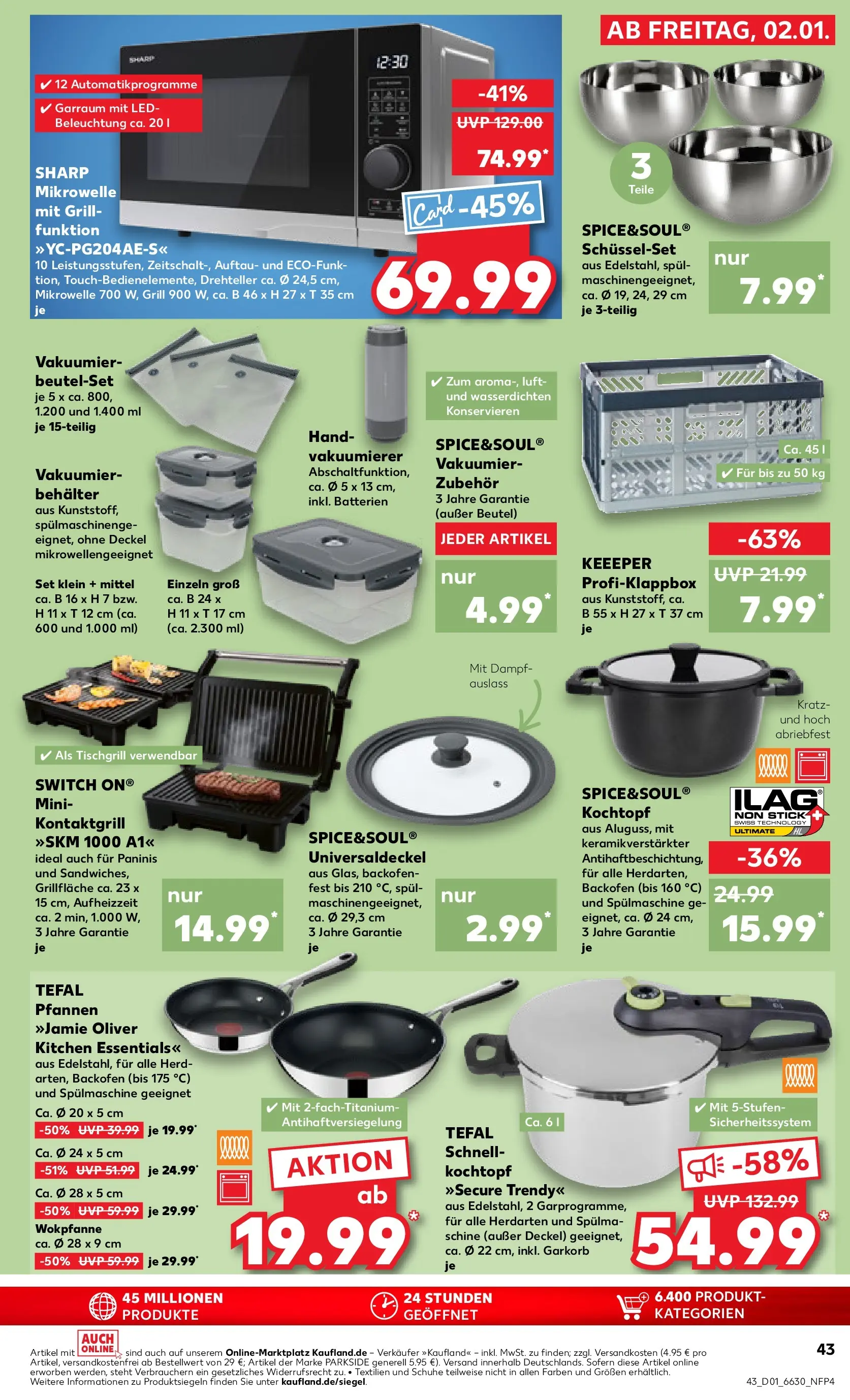 Prospekt Kaufland ab 01.01.2026 » Angebote Online zum Blättern | Seite: 43 | Produkte: Herd, Mikrowelle, Batterien, Vakuumierer
