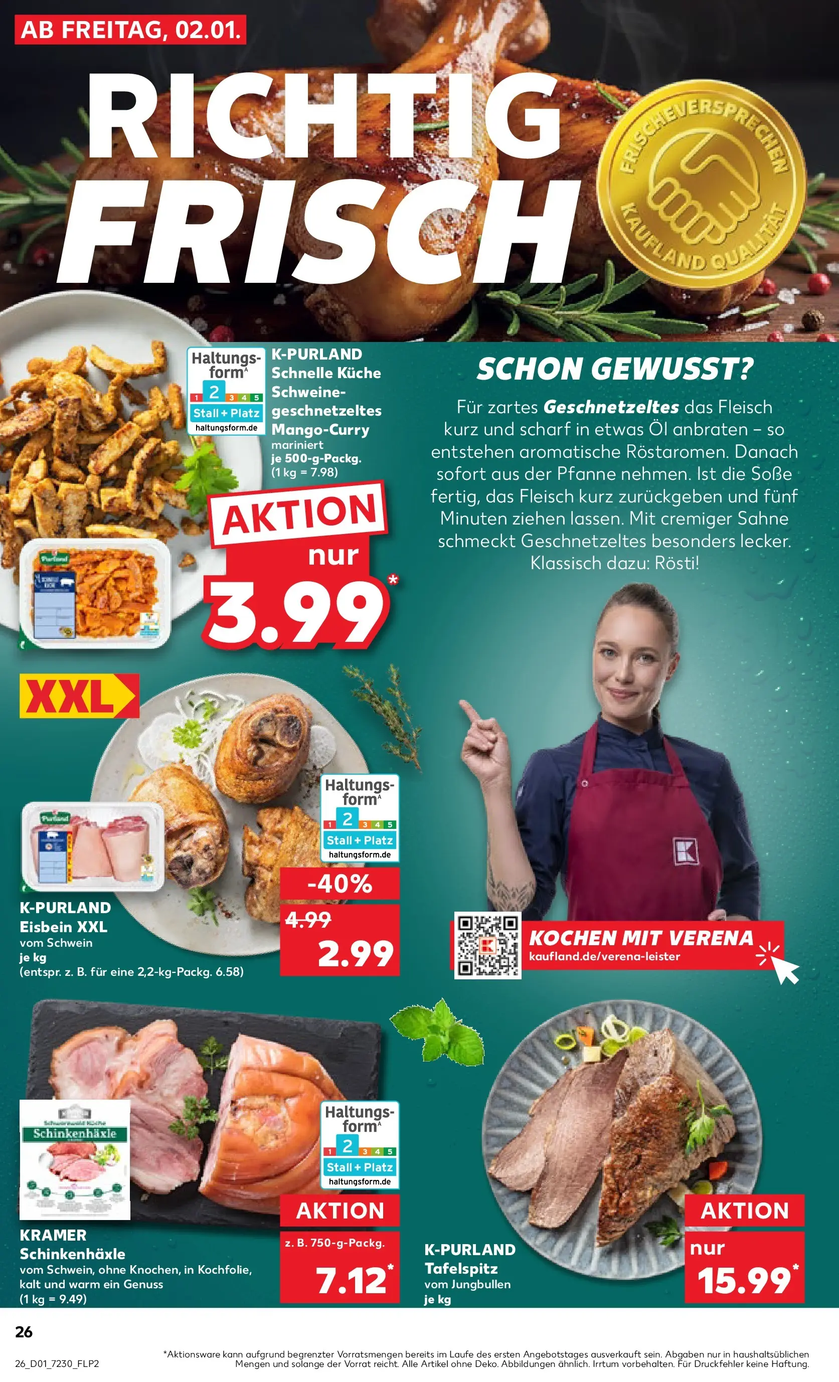 Prospekt Kaufland ab 01.01.2026 » Angebote Online zum Blättern | Seite: 26 | Produkte: Tafelspitz, Öl, Küche, Sahne