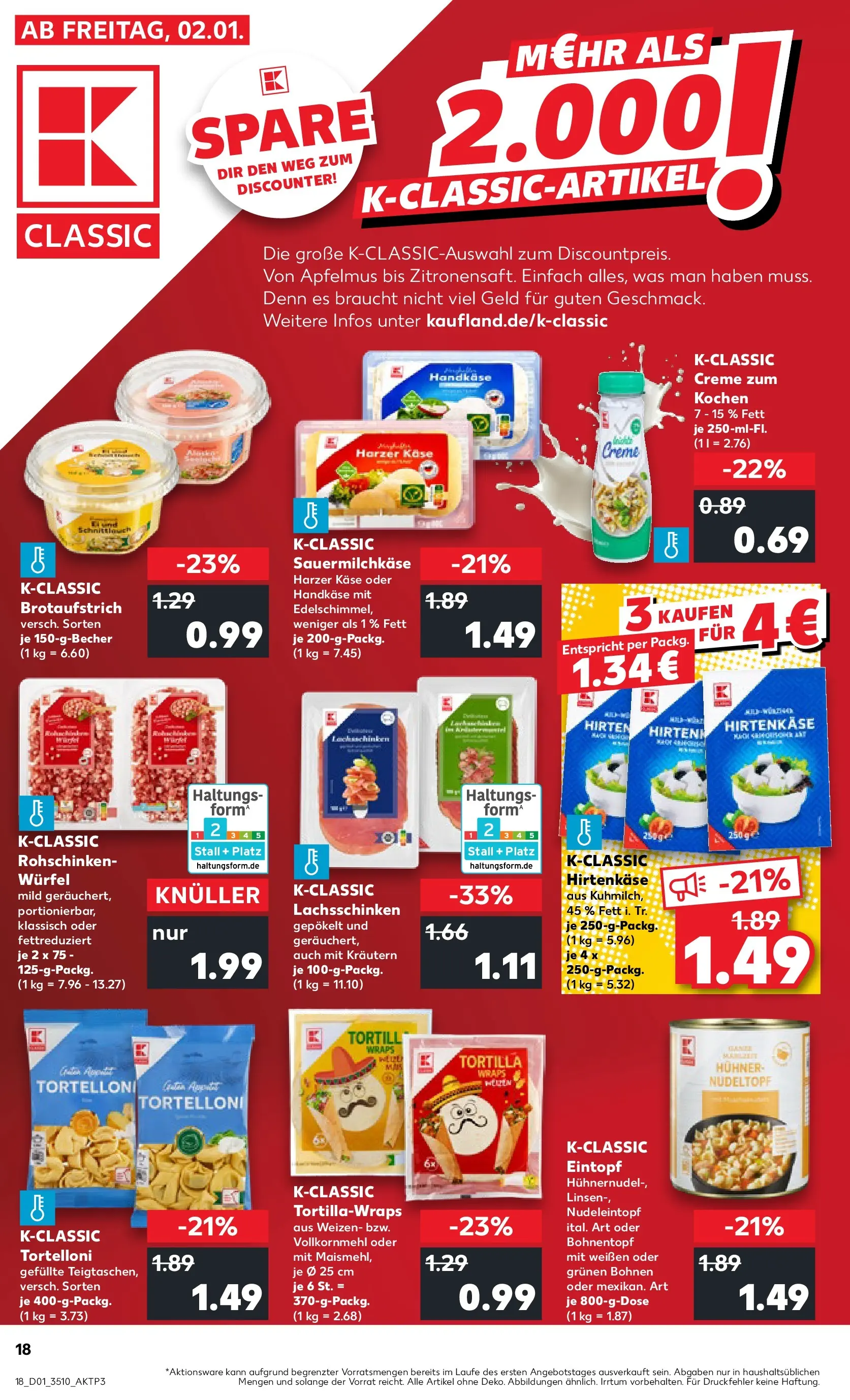 Prospekt Kaufland ab 01.01.2026 » Angebote Online zum Blättern | Seite: 18 | Produkte: Feta, Käse, Creme