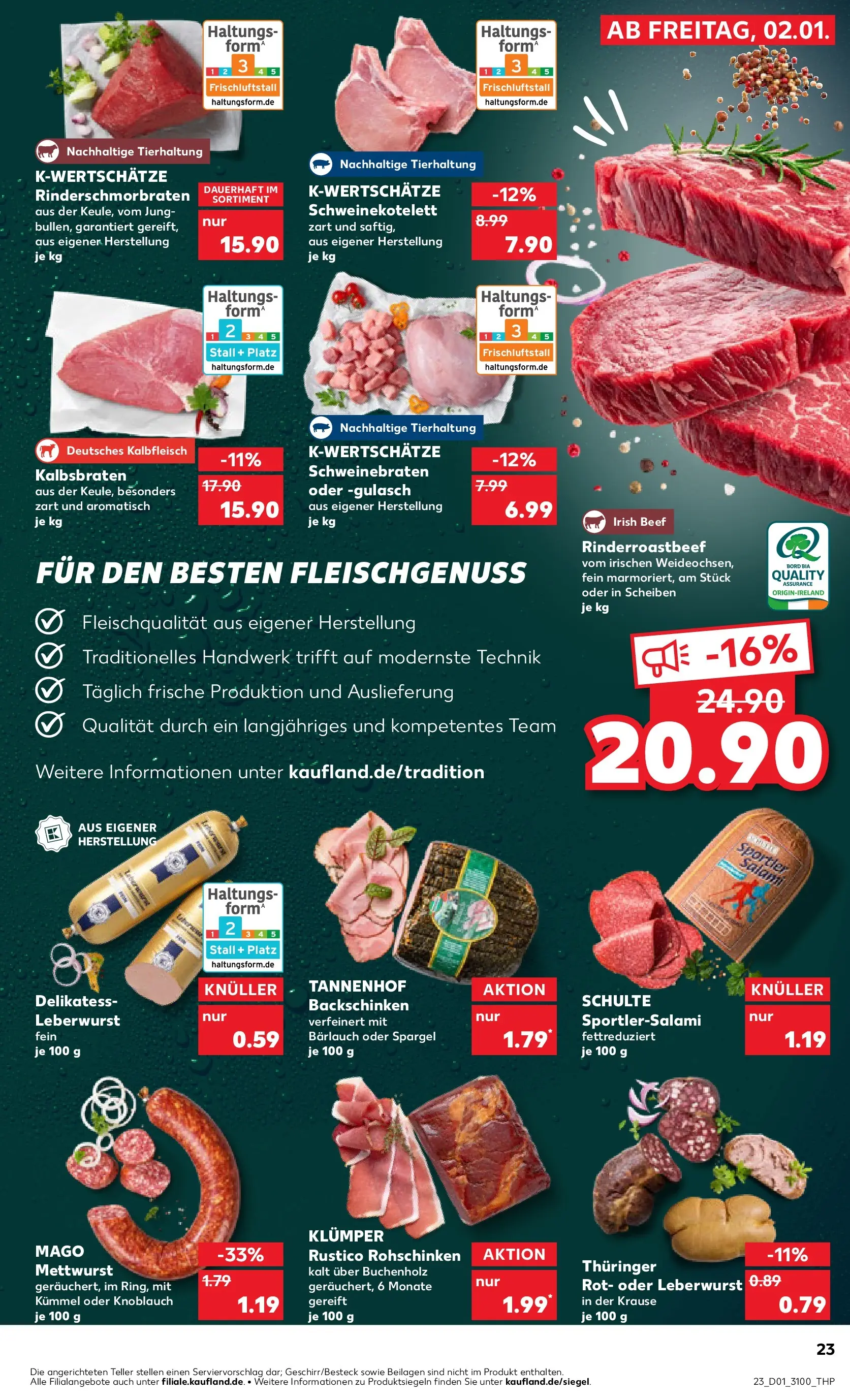 Prospekt Kaufland ab 02.01.2026 » Angebote Online zum Blättern | Seite: 23 | Produkte: Spargel, Gulasch, Knoblauch, Salami
