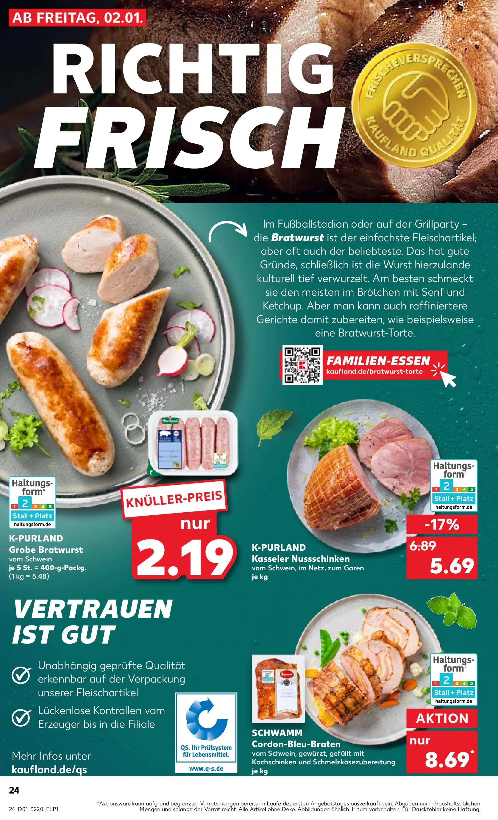 Prospekt Kaufland ab 02.01.2026 » Angebote Online zum Blättern | Seite: 24 | Produkte: Bratwurst, Wurst