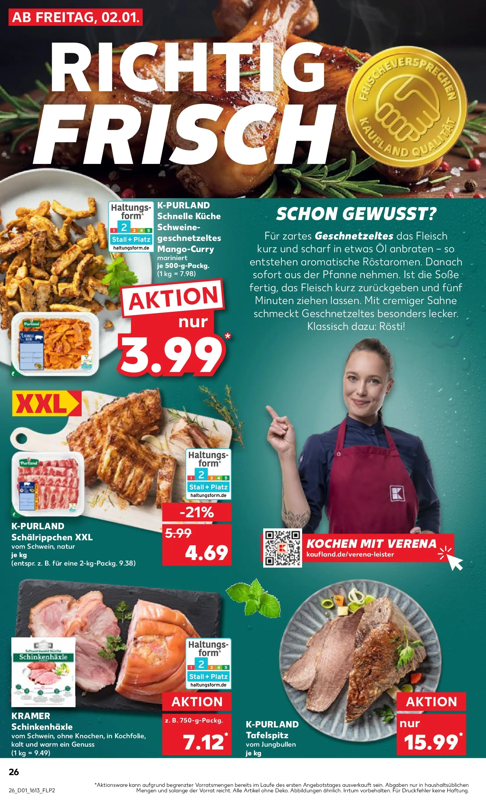 Prospekt Kaufland ab 01.01.2026 » Angebote Online zum Blättern | Seite: 26 | Produkte: Öl, Soße, Sahne, Fleisch