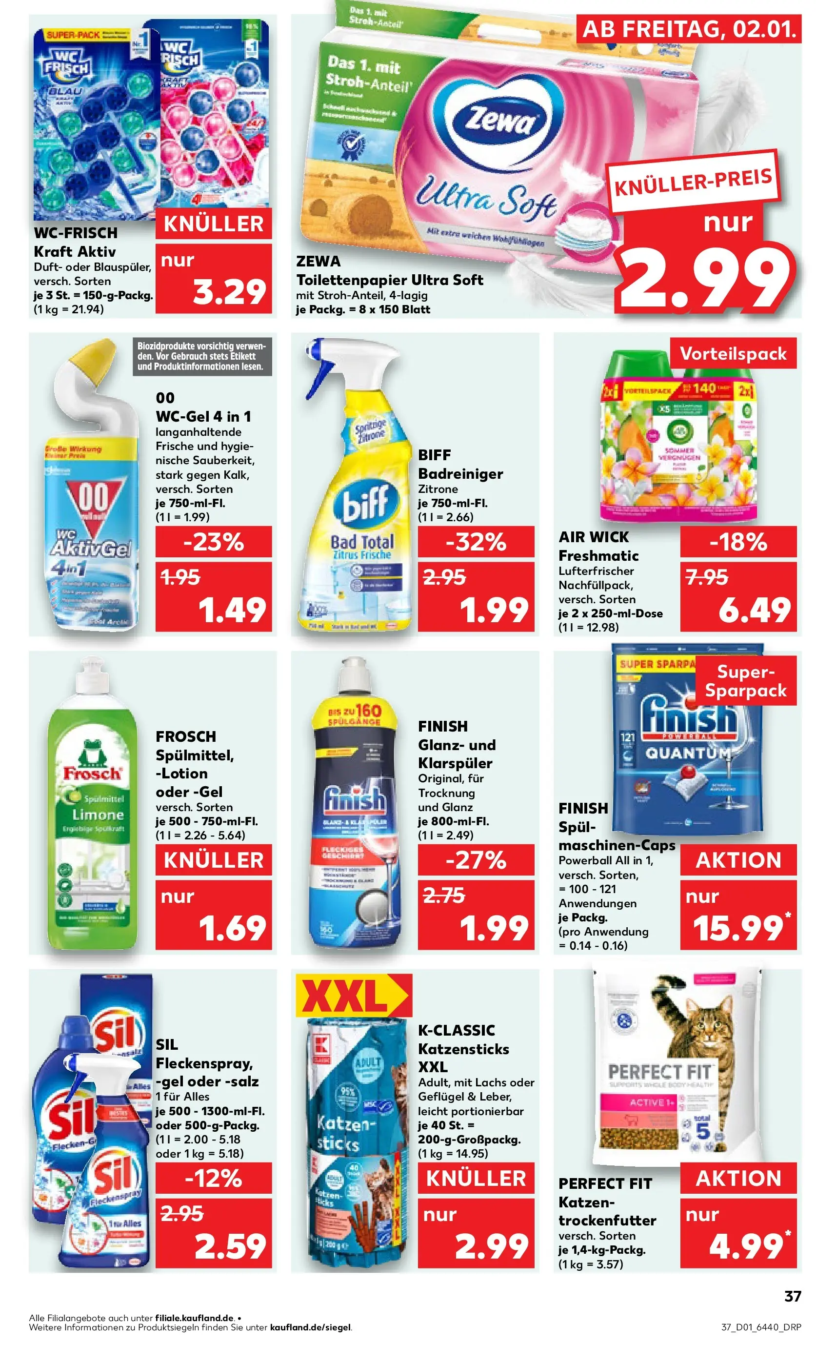 Prospekt Kaufland ab 01.01.2026 » Angebote Online zum Blättern | Seite: 37 | Produkte: Bad, Finish, Lachs, Toilettenpapier