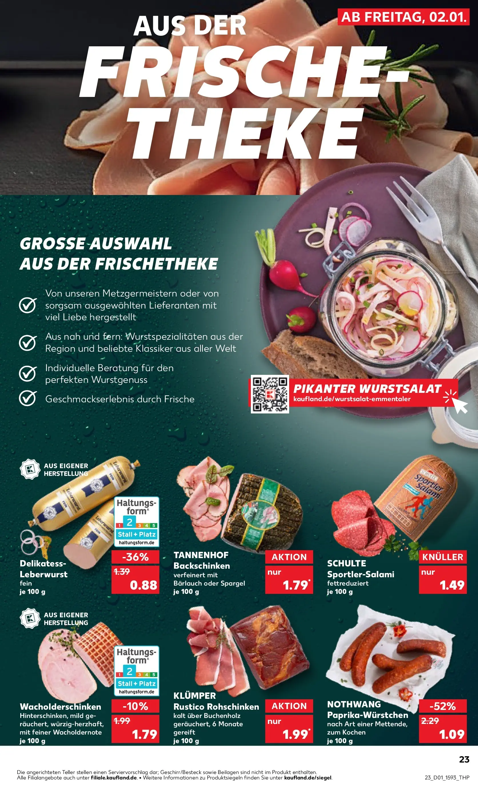 Prospekt Kaufland ab 02.01.2026 » Angebote Online zum Blättern | Seite: 23 | Produkte: Theke, Spargel, Salami