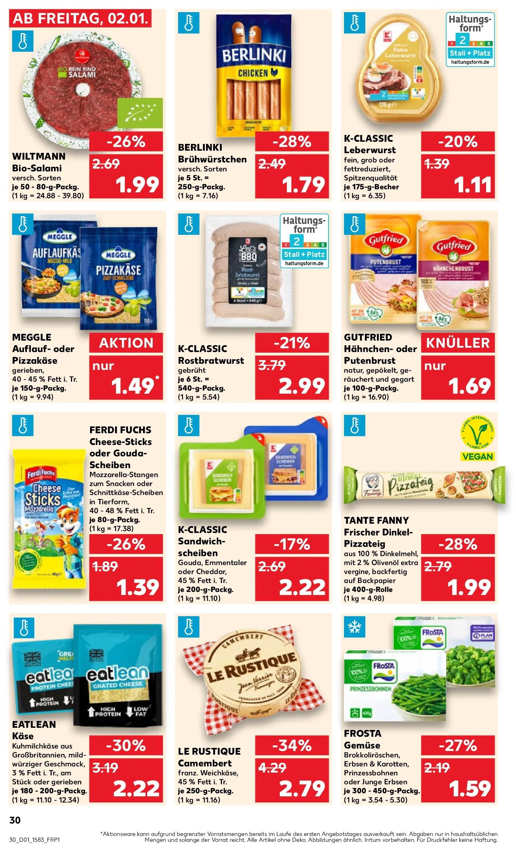 Prospekt Kaufland ab 01.01.2026 » Angebote Online zum Blättern | Seite: 30 | Produkte: Hahnchen, Mozzarella, Gouda, Olivenol