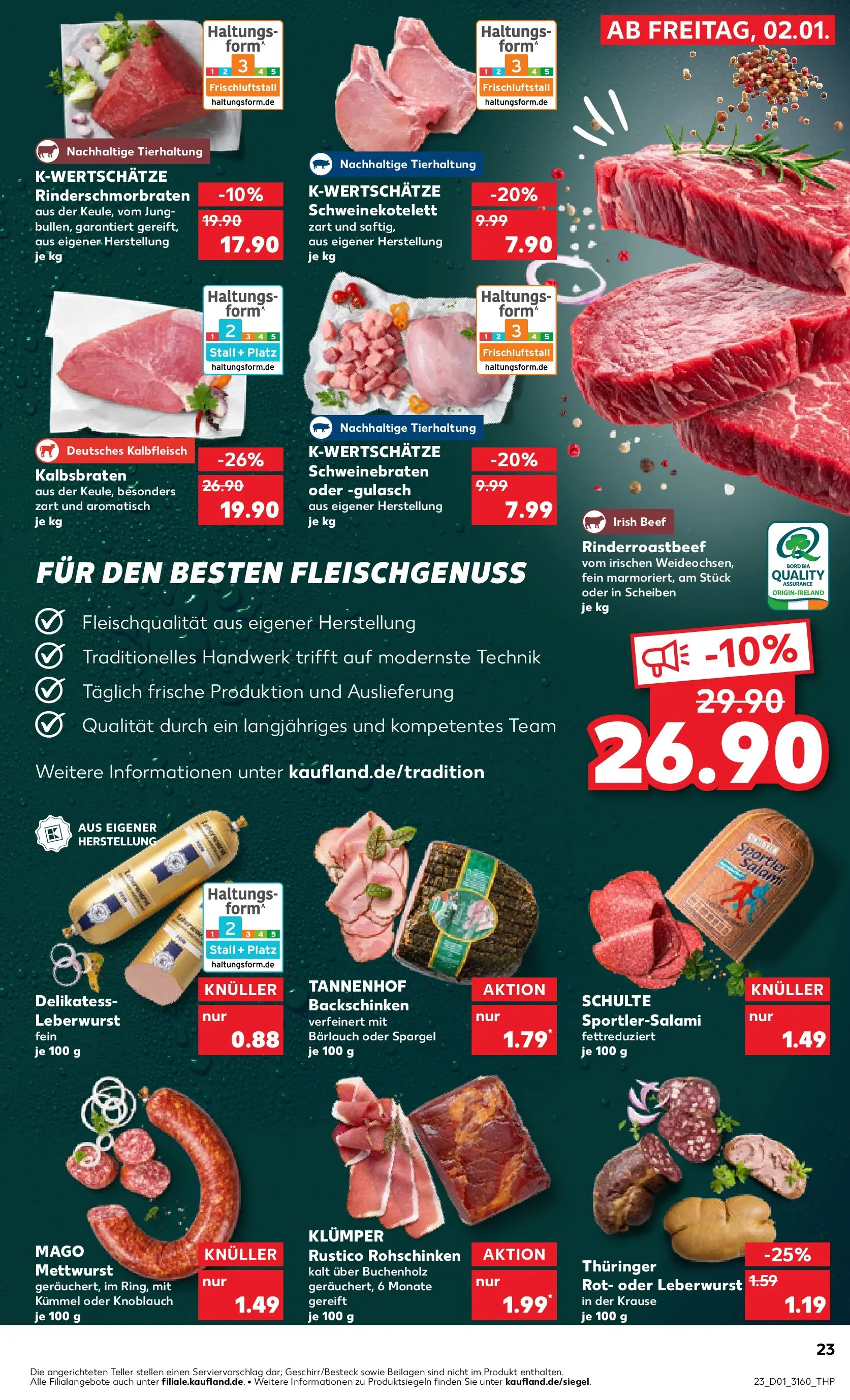 Prospekt Kaufland ab 02.01.2026 » Angebote Online zum Blättern | Seite: 23 | Produkte: Spargel, Gulasch, Knoblauch, Salami