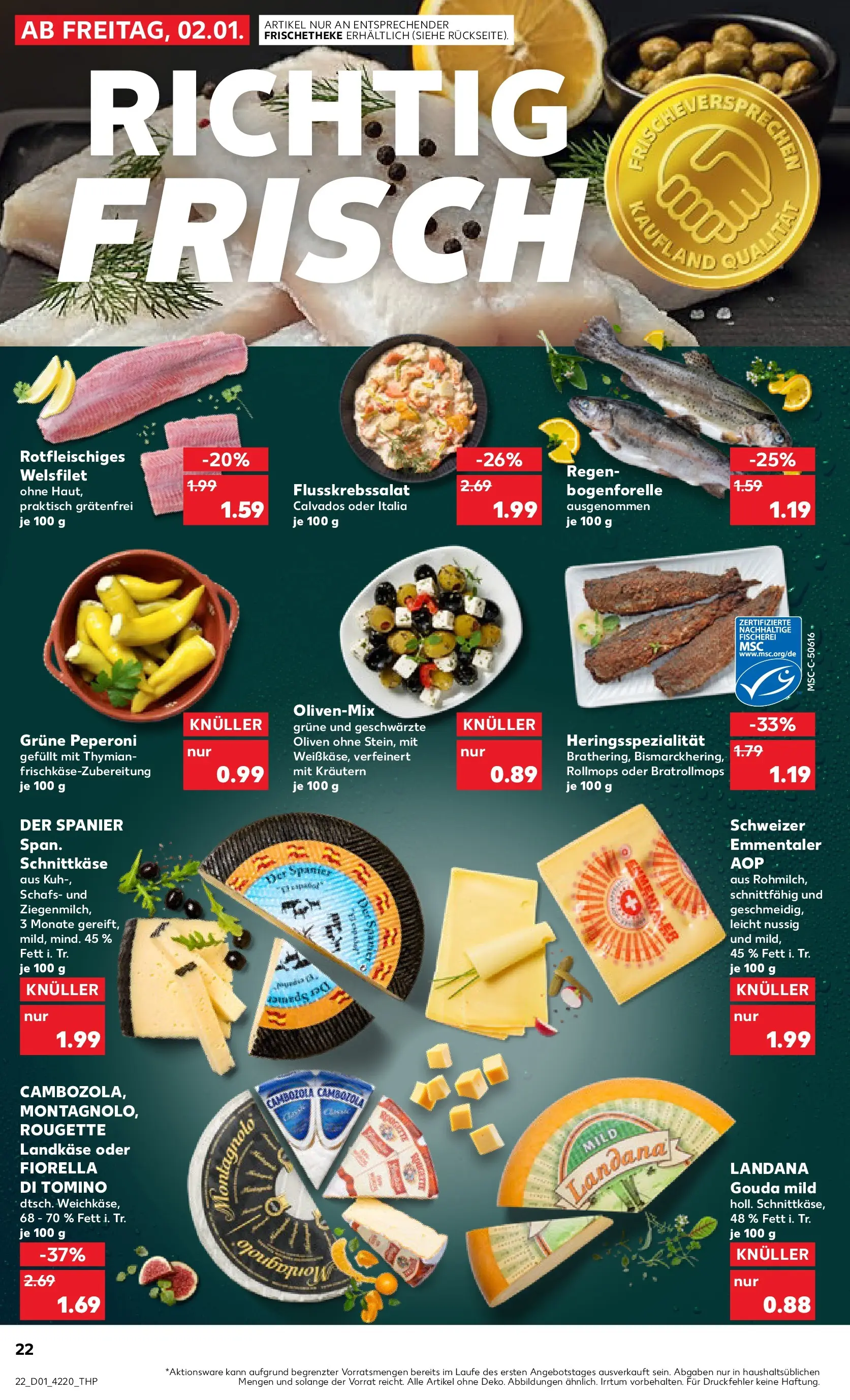 Prospekt Kaufland ab 01.01.2026 » Angebote Online zum Blättern | Seite: 22 | Produkte: Gouda