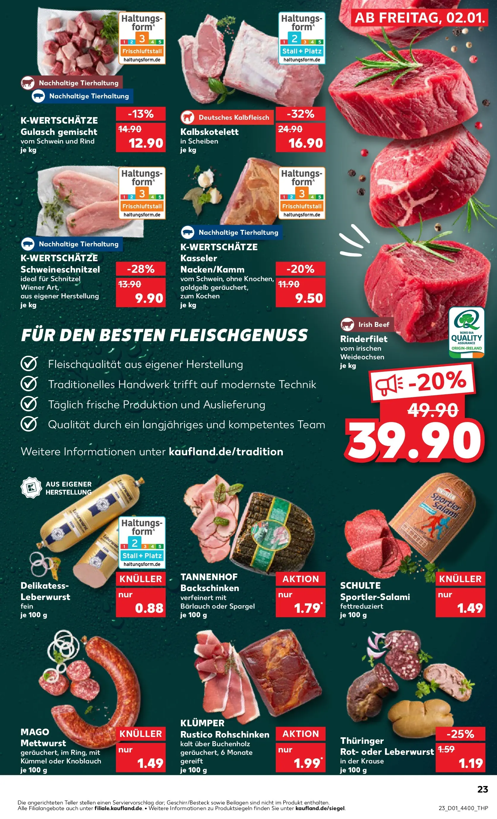 Prospekt Kaufland ab 01.01.2026 » Angebote Online zum Blättern | Seite: 23 | Produkte: Schnitzel, Gulasch, Knoblauch, Salami