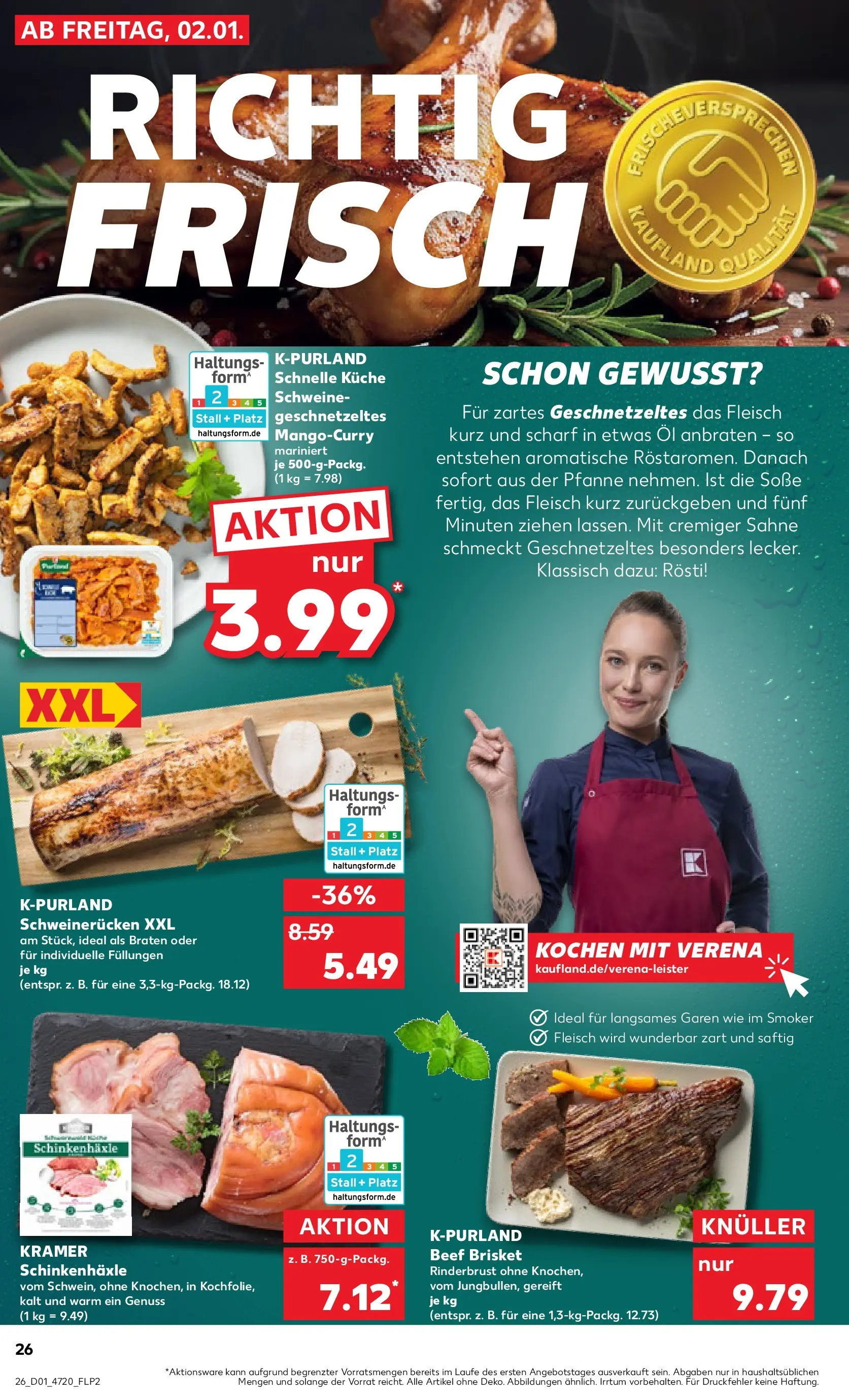 Prospekt Kaufland ab 02.01.2026 » Angebote Online zum Blättern | Seite: 26 | Produkte: Küche, Soße, Sahne, Fleisch