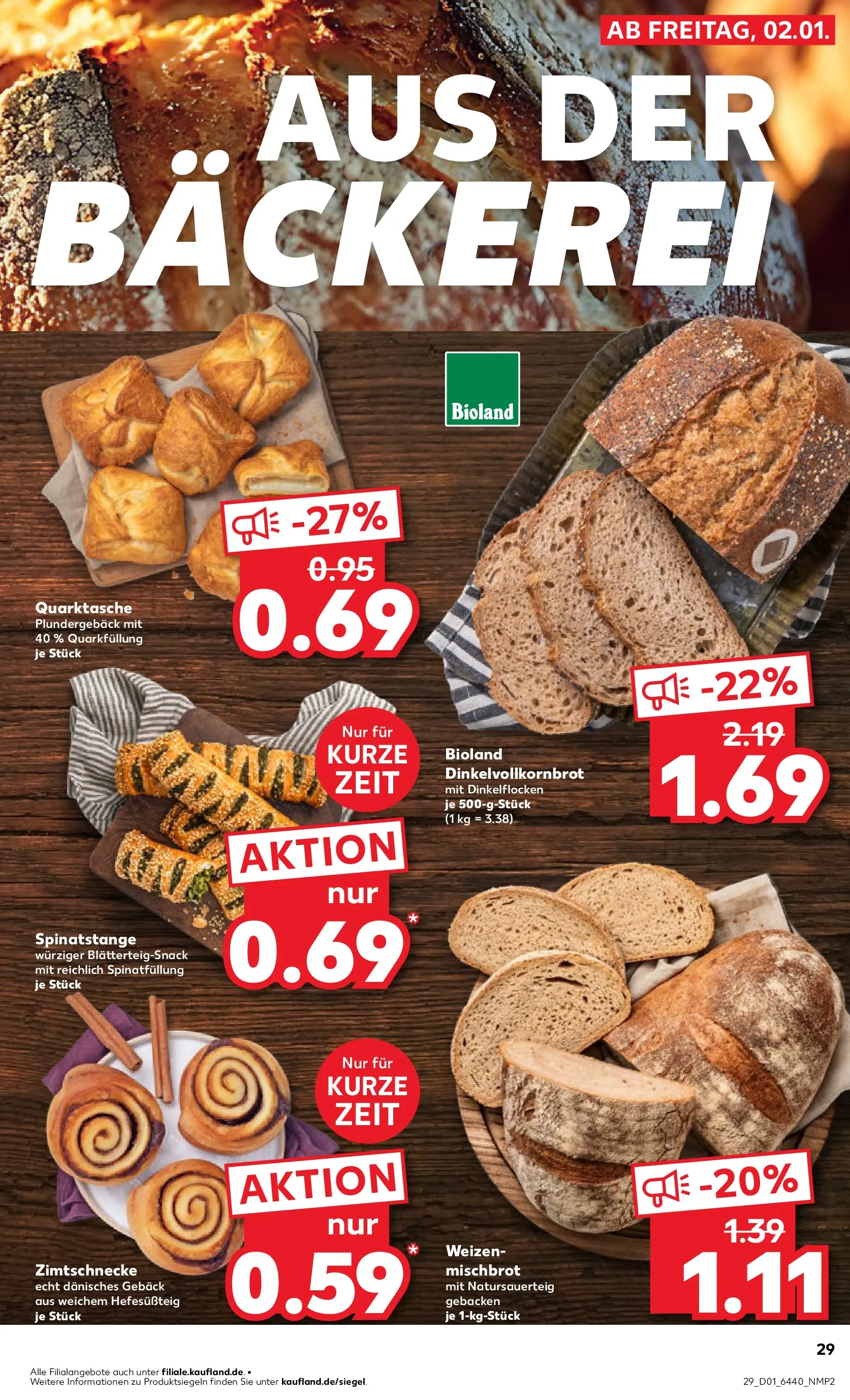 Prospekt Kaufland ab 02.01.2026 » Angebote Online zum Blättern | Seite: 29 | Produkte: Bäckerei