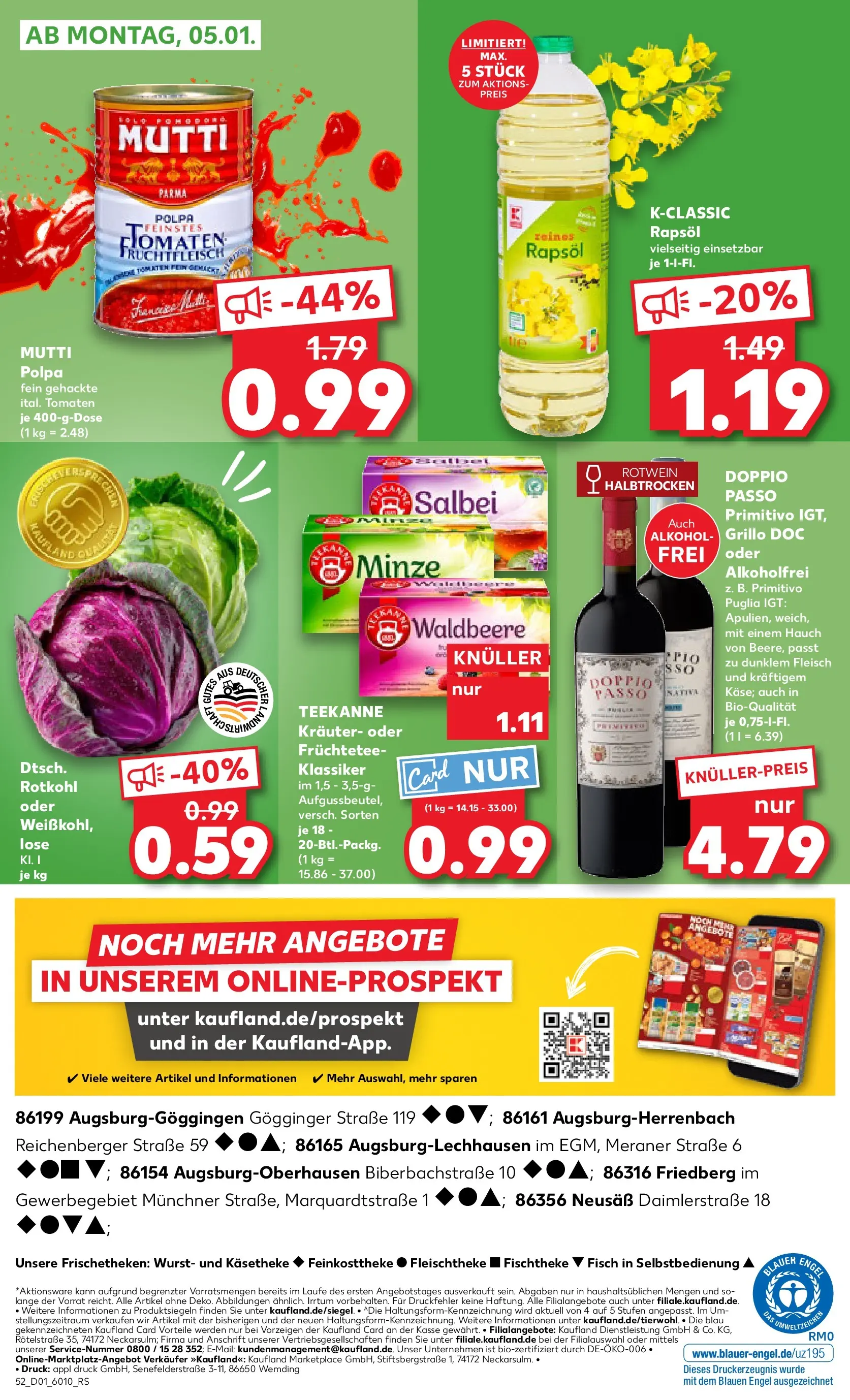 Prospekt Kaufland ab 02.01.2026 » Angebote Online zum Blättern | Seite: 52 | Produkte: Rapsöl, Rotwein, Doppio Passo, Teekanne