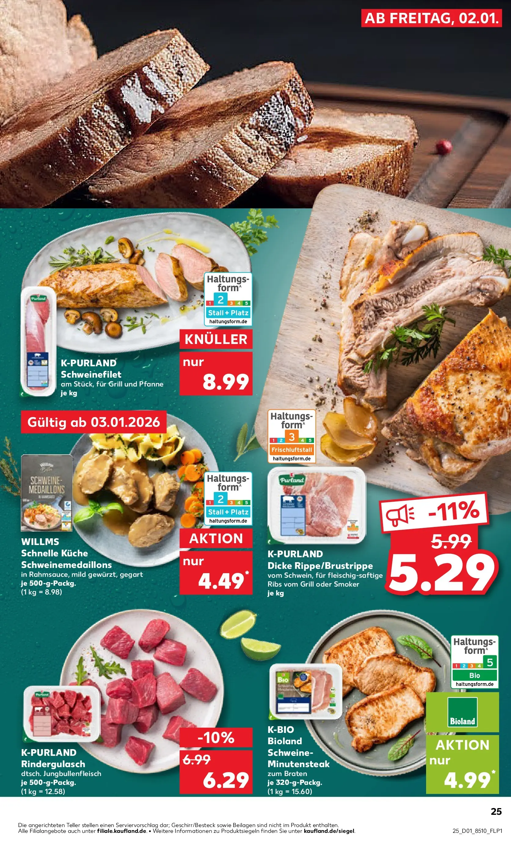 Prospekt Kaufland ab 02.01.2026 » Angebote Online zum Blättern | Seite: 25 | Produkte: Grill, Rindergulasch, Küche, Schweinefilet