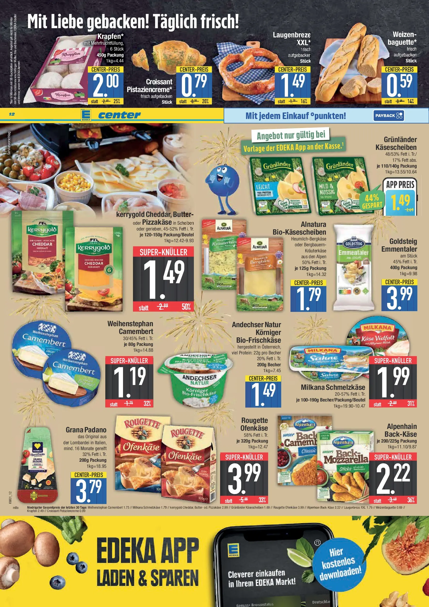 Edeka prospekt Neustadt	 (ab 28.12.2025) » Angebote Online | Seite: 12 | Produkte: Käse, Grunlander, Sahne, Frischkase