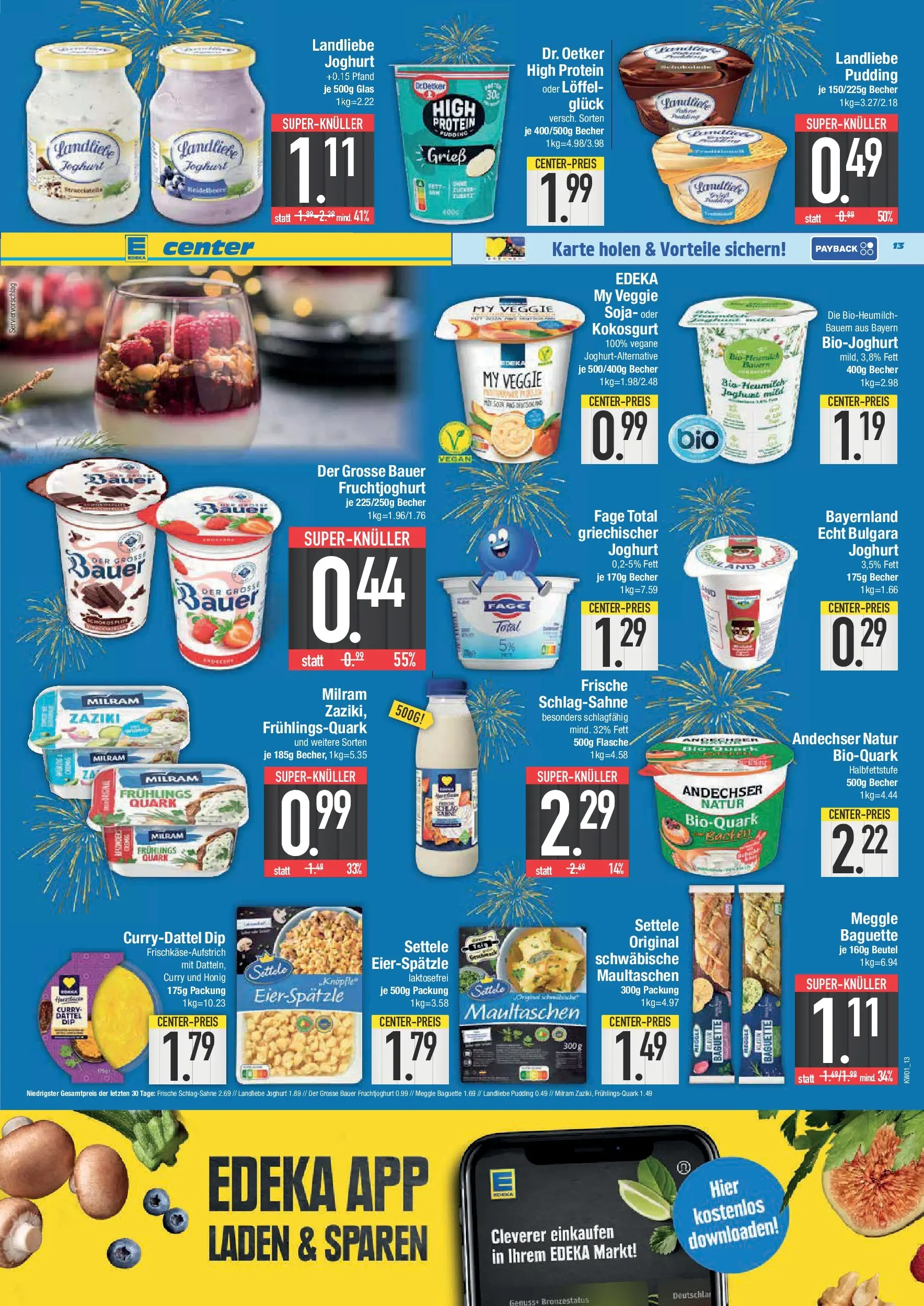 Edeka prospekt Neustadt	 (ab 28.12.2025) » Angebote Online | Seite: 13 | Produkte: Quark, Schlagsahne, Milram, Landliebe joghurt